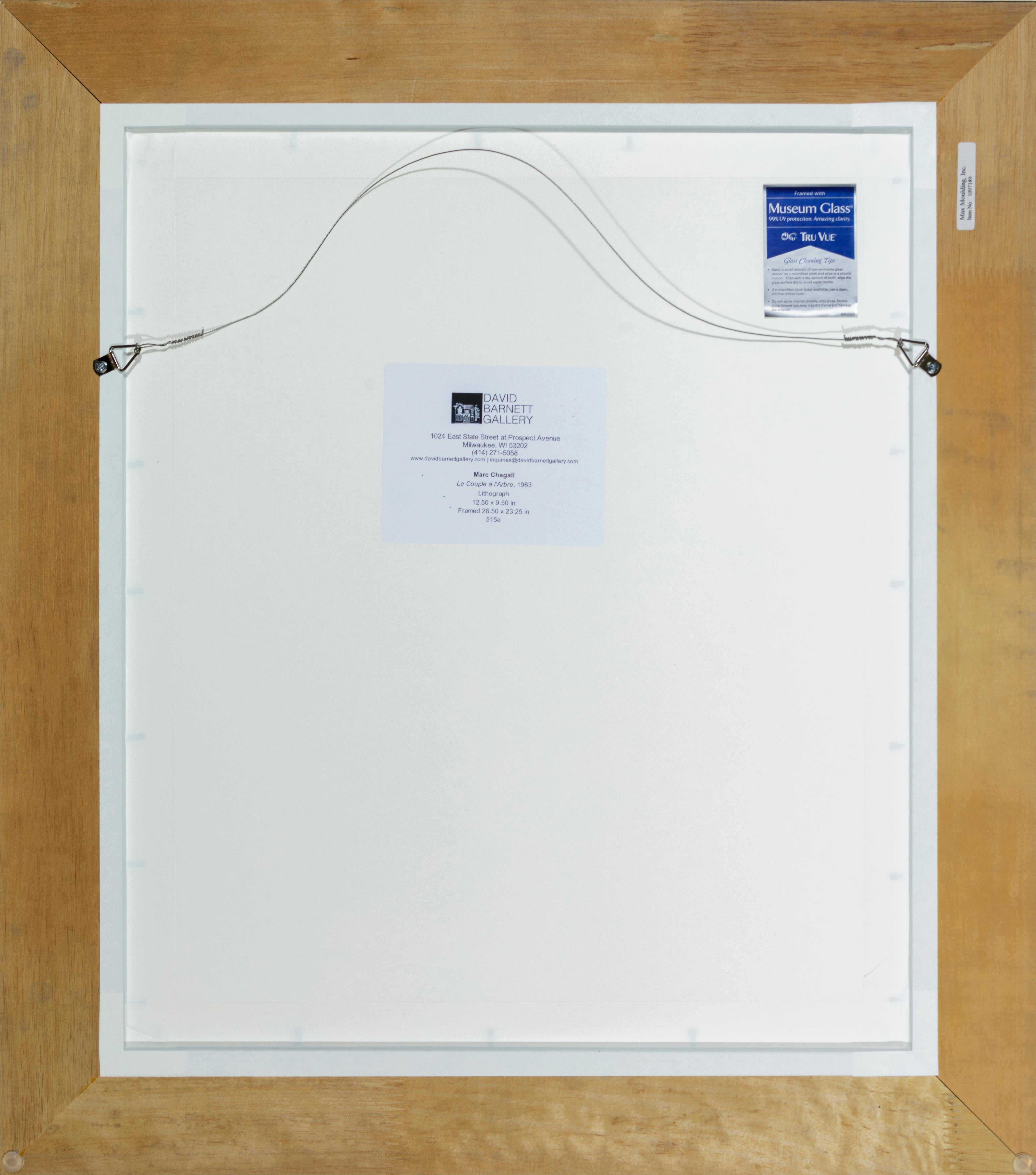 Framed 26.50 x 23.25 in

No. 397 in the Catalogue Raisonne of Chagall's lithographs

This lithograph came from 