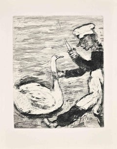 Le Cygne et le Cuisinier - Gravure de Marc Chagall - 1952