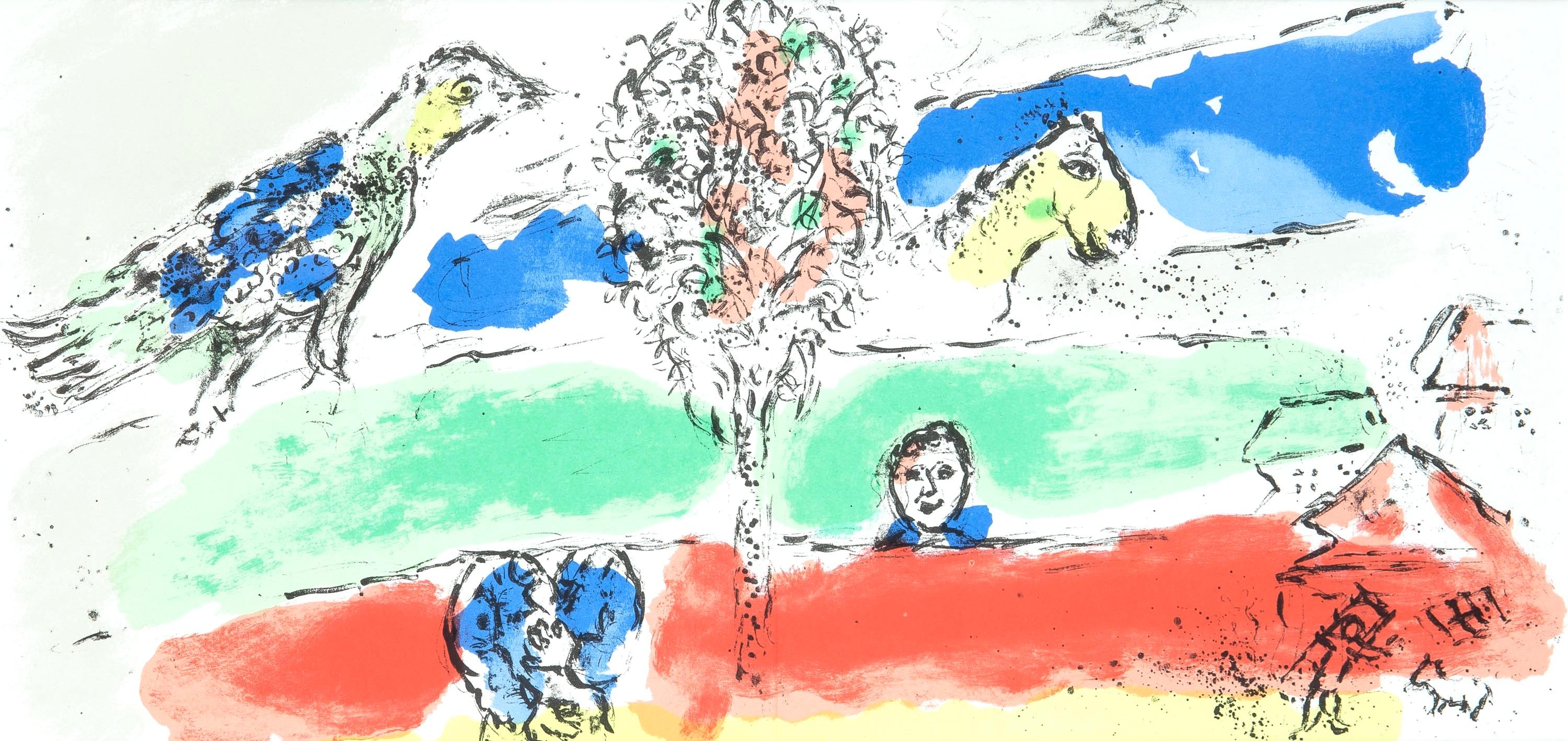 Marc Chagall Figurative Print – Le fleuve vert (Cramer 95; Mourlot 728; Gaus 95), Chagall