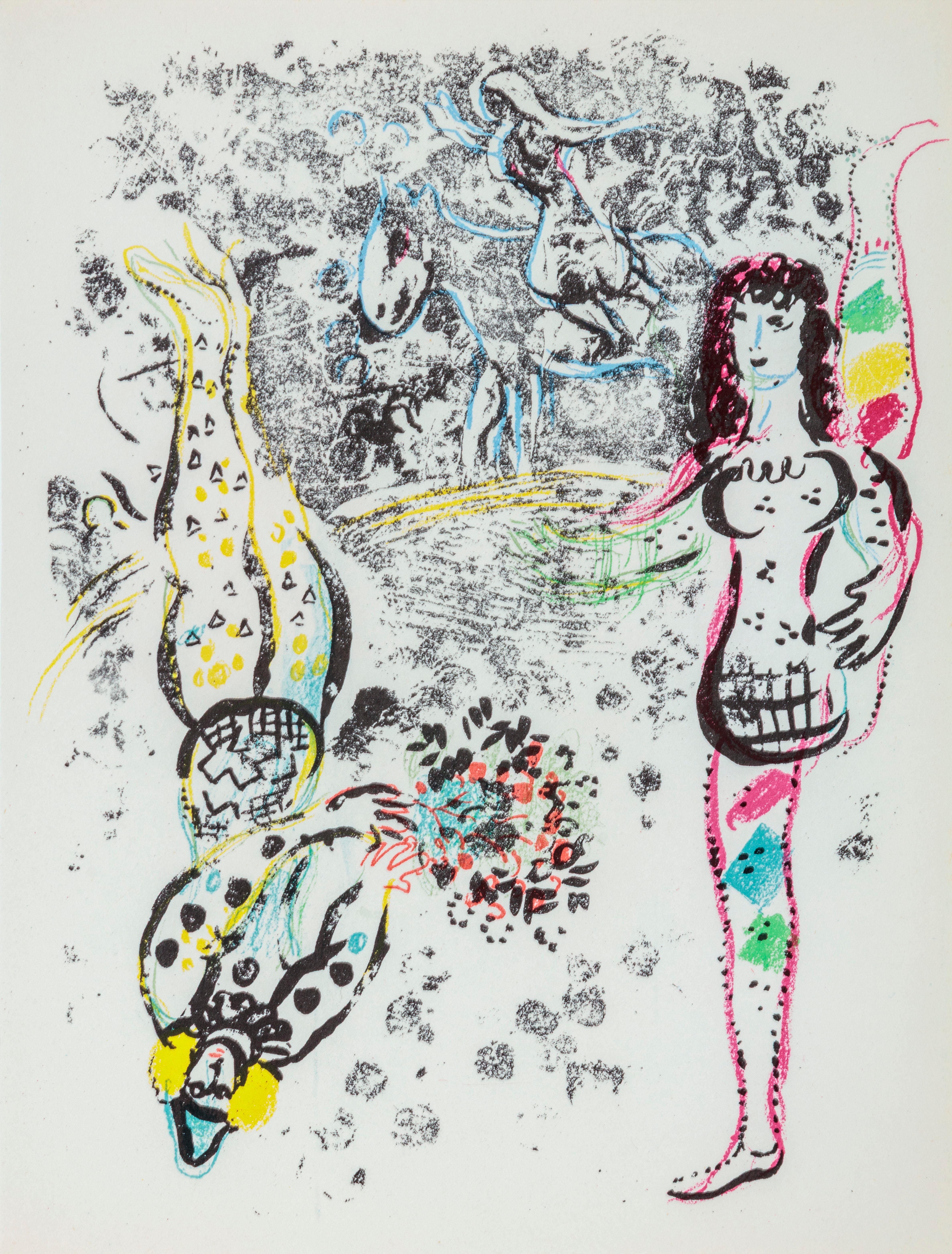 Marc Chagall Figurative Print - Le Jeu des Acrobates