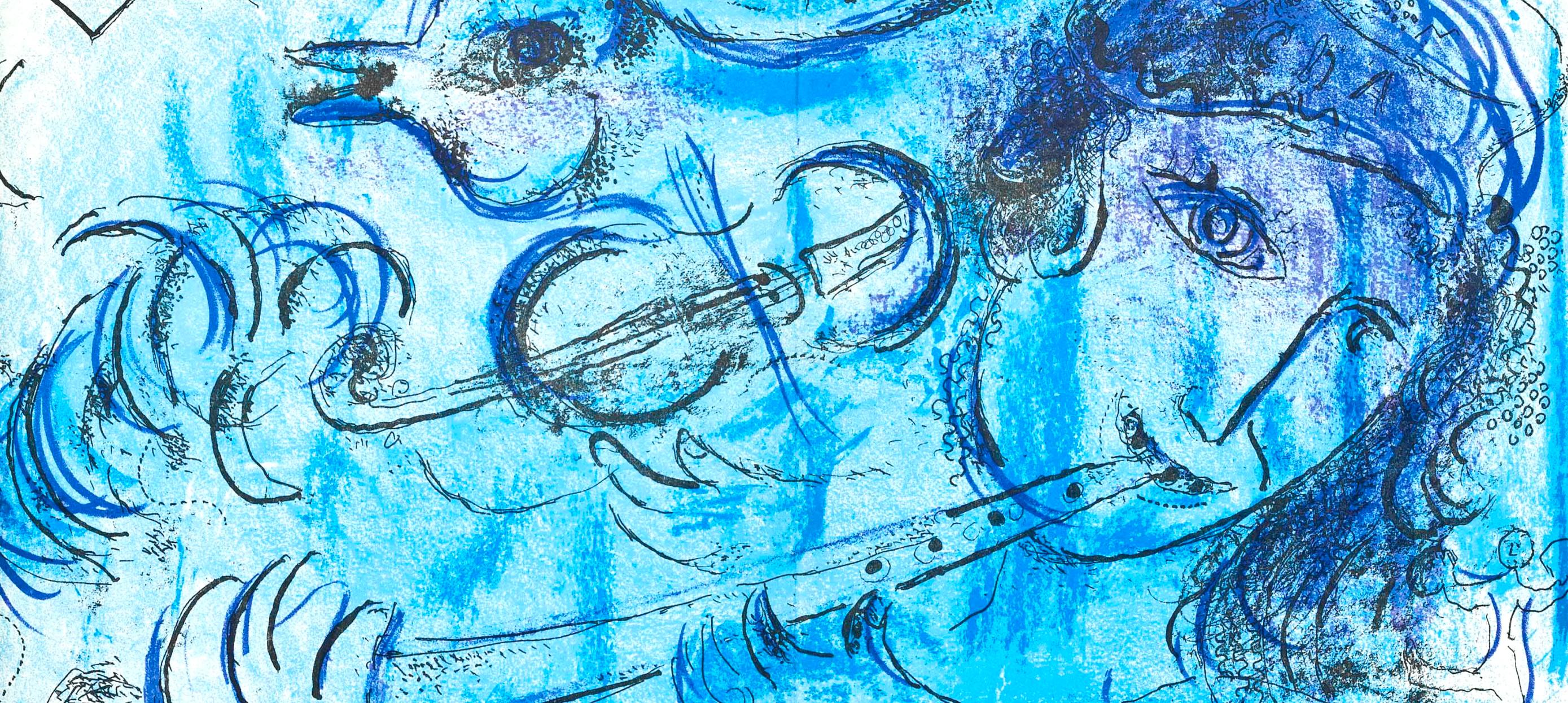Le Joueur de Flûte (Cramer 34 ; Mourlot 197), Chagall - Print de Marc Chagall