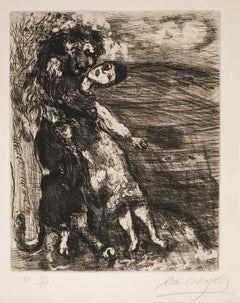 Le Lion Amoureux - Aguafuerte de Marc Chagall - 1952