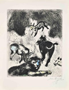 Le Lion devenu Vieux - Etching by Marc Chagall - 1952