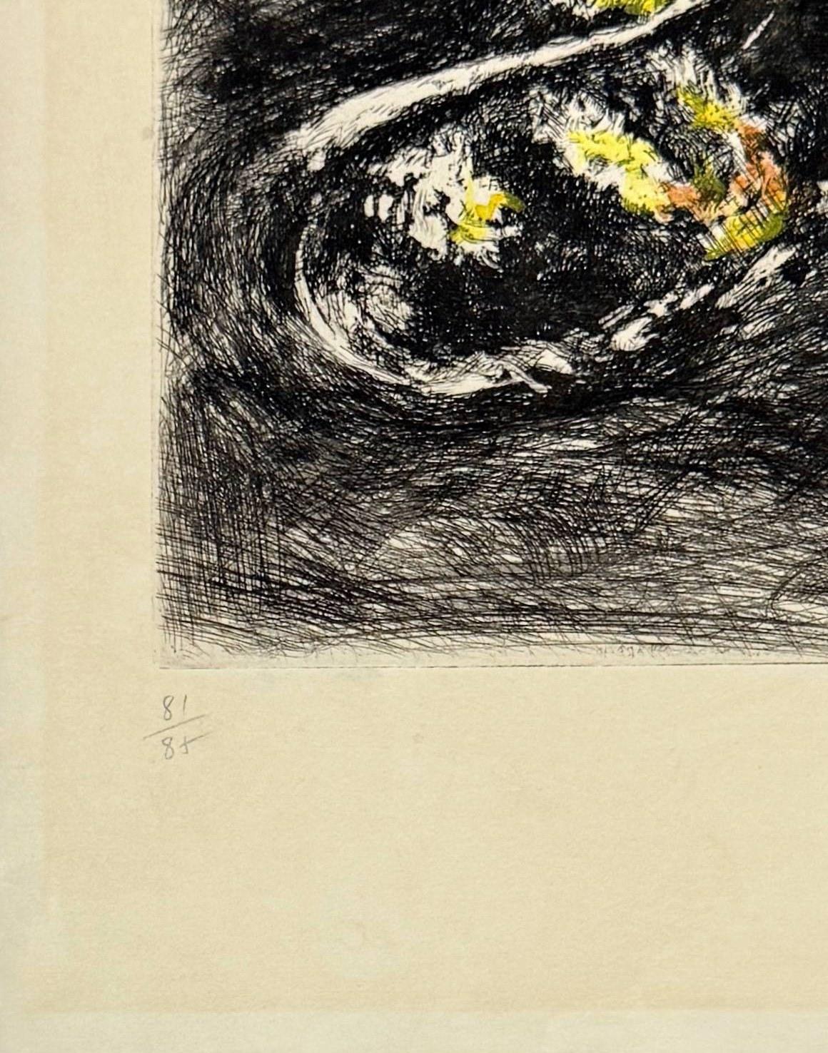 Le lion et le moucheron - Beige Print by Marc Chagall