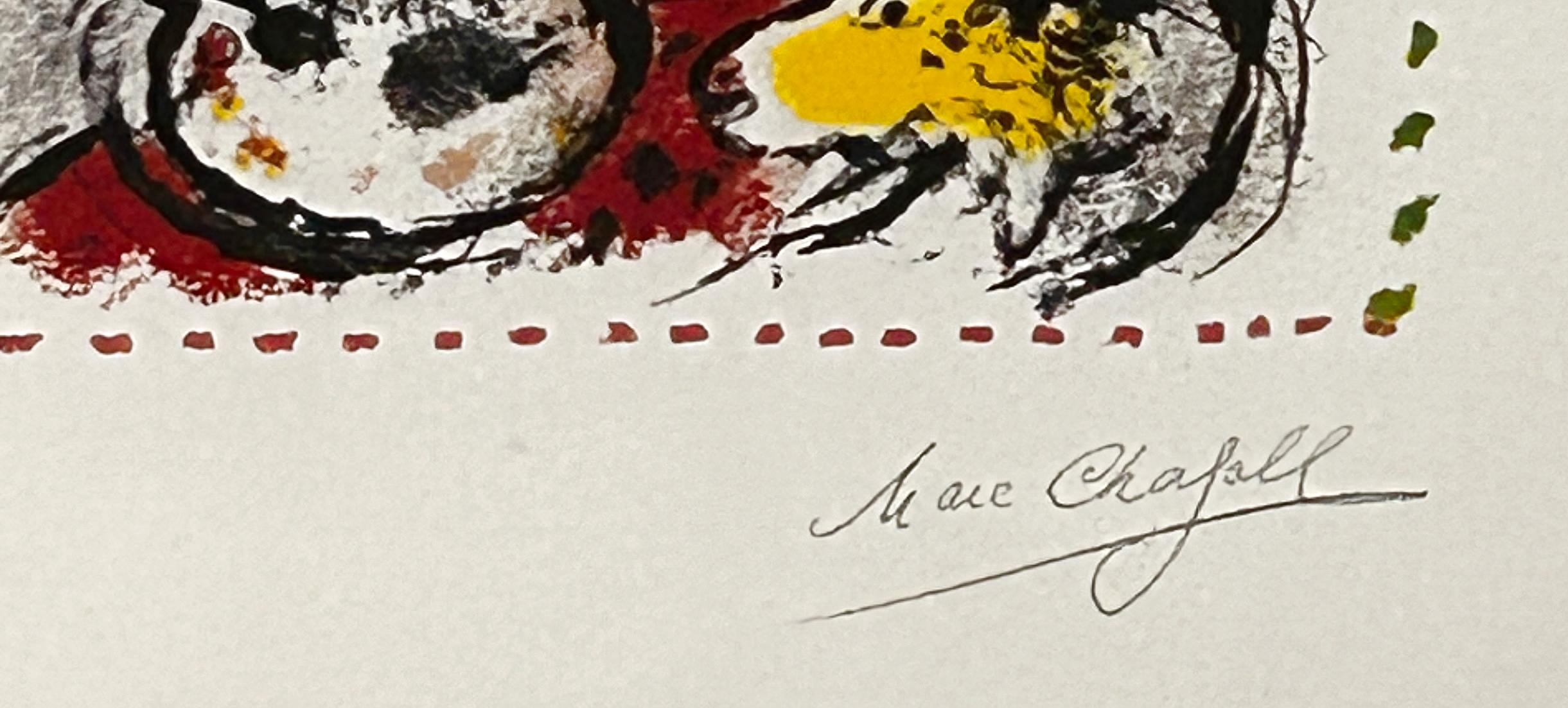 Le Peintre a la Veste Rouge (El pintor del chaleco rojo) - Print Contemporáneo de Marc Chagall
