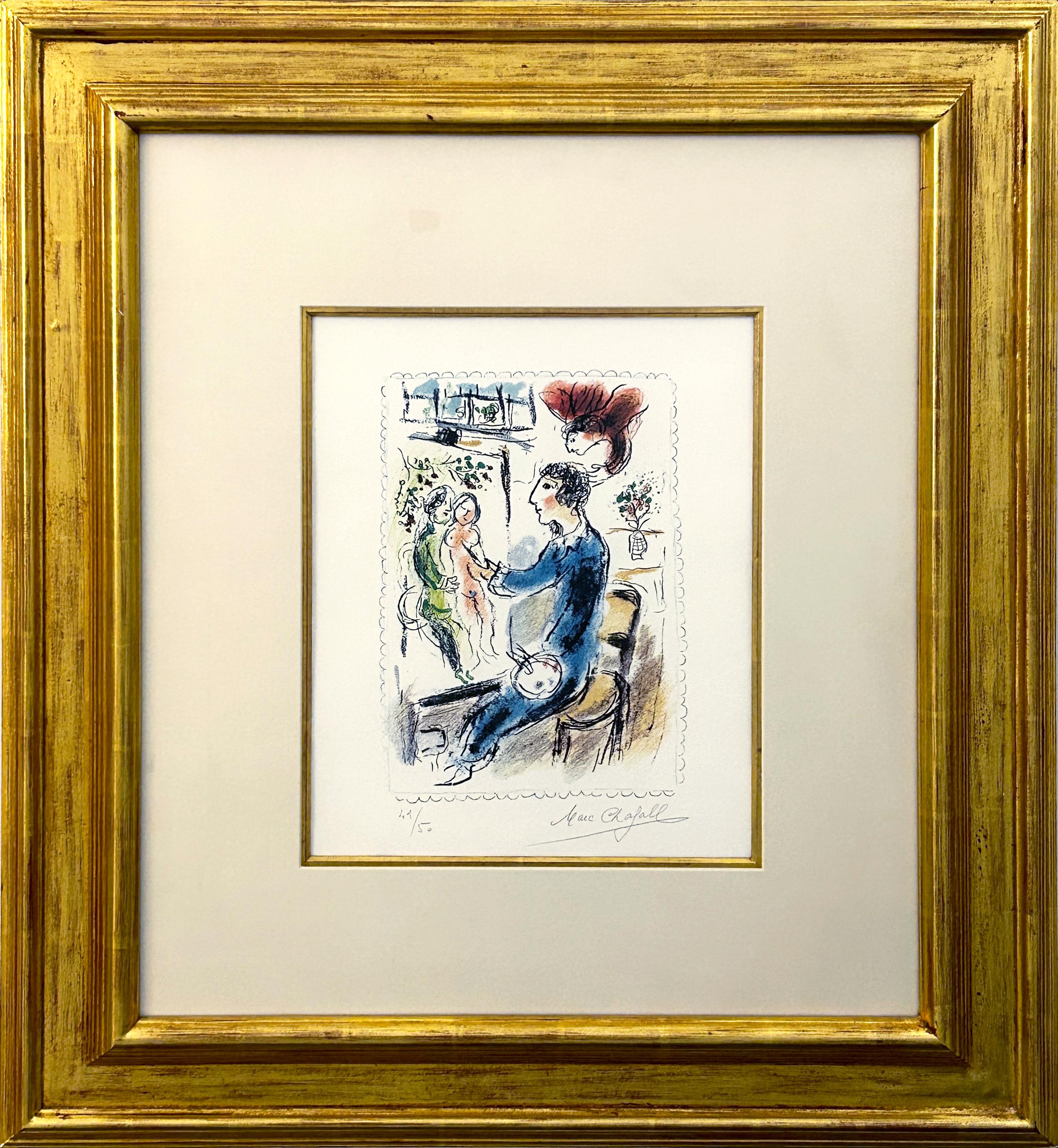 Le Peintre Bleu (Il pittore blu) - Print Contemporaneo di Marc Chagall