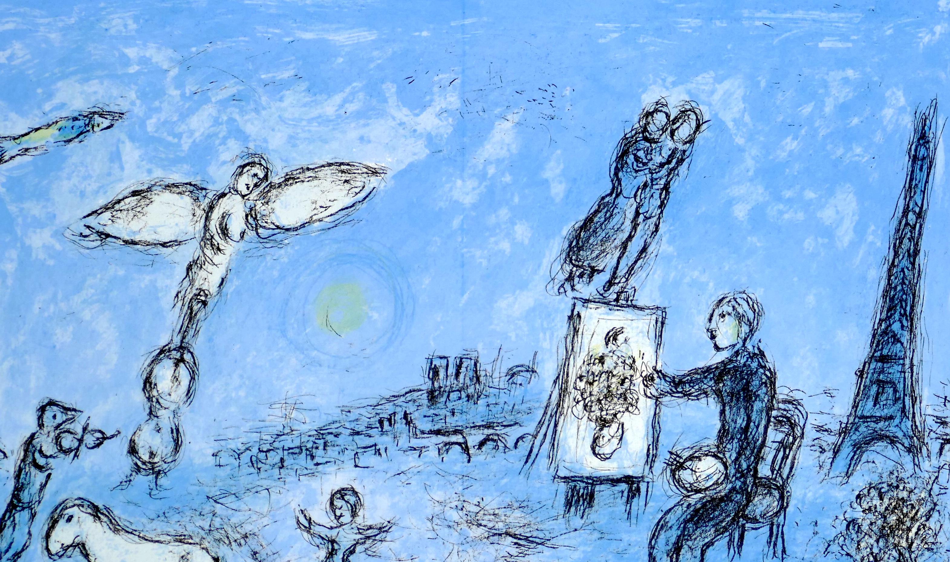 Le Peintre et son Double - Original Lithograph by Marc Chagall - 1981 1