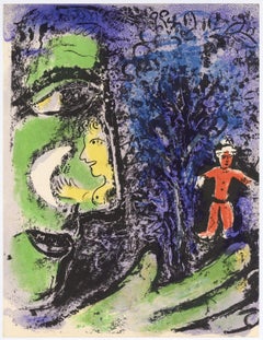 Lithographie originale « Le Profil et l'enfant rouge »