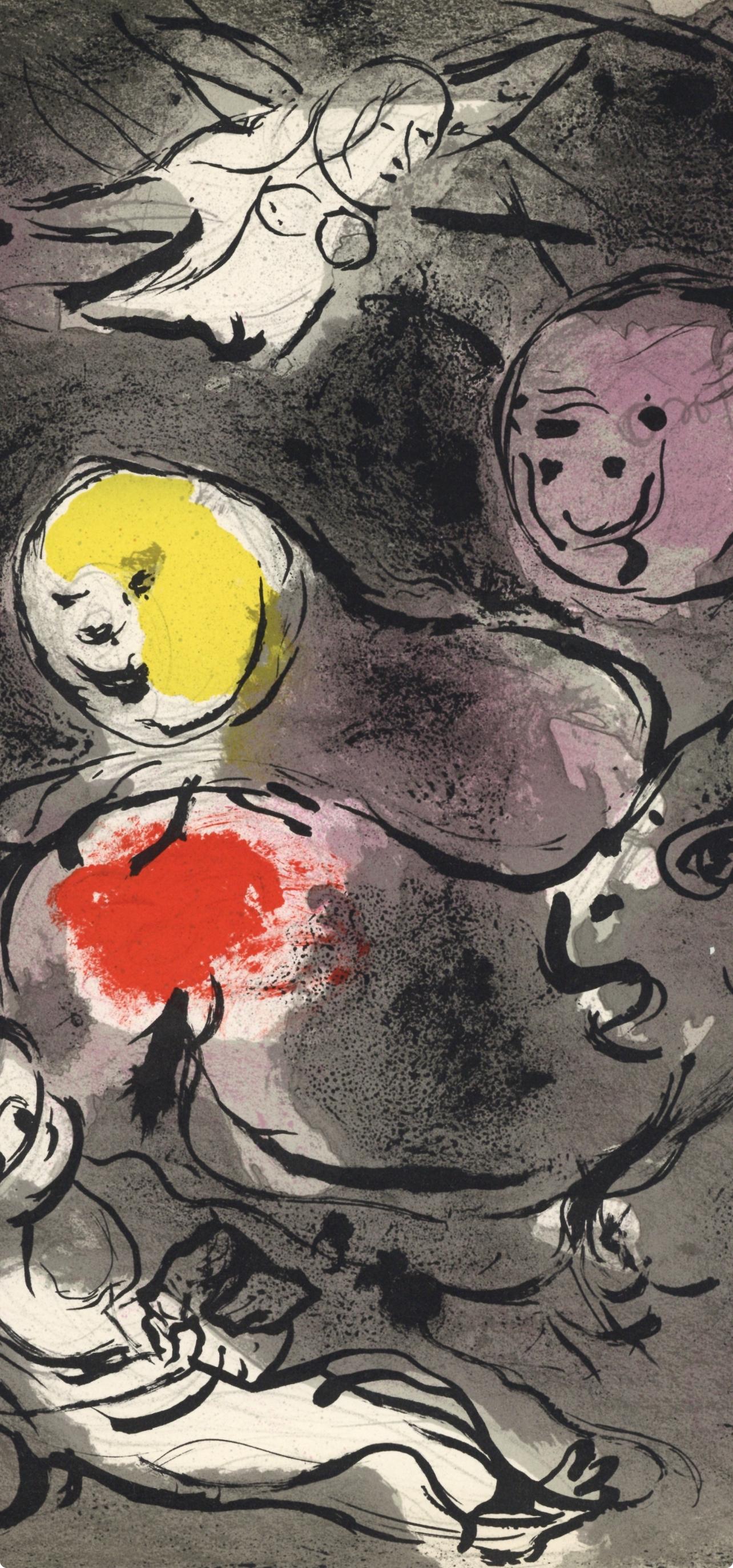 Le prophète Daniel avec les Lions (Mourlot 117-46; Cramer 25) - Gray Figurative Print by Marc Chagall