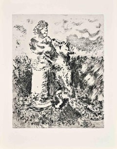 Le Renard et le Buste - Etching by Marc Chagall - 1952