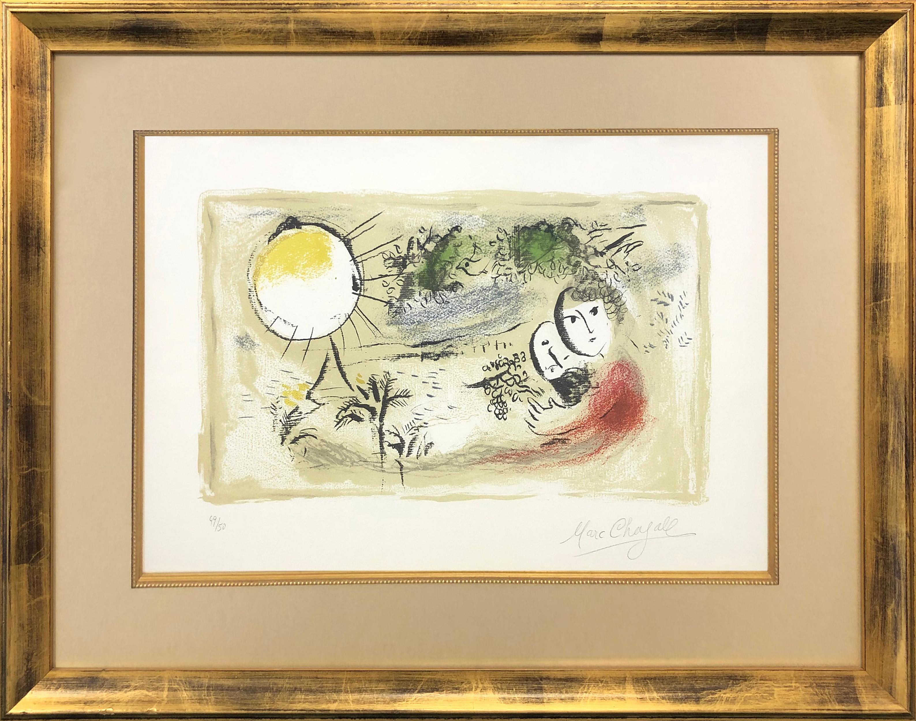 Figurative Print Marc Chagall - LE REPOS (MOURLOT 555)