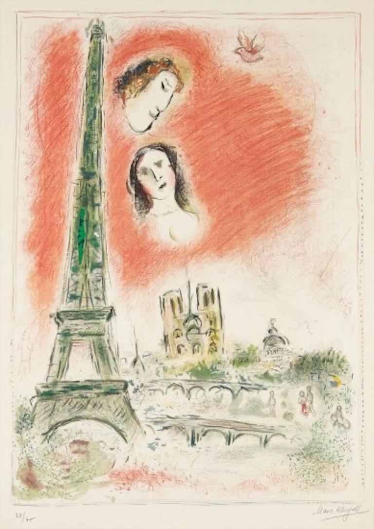 Marc Chagall Abstract Print – Le Reve de Paris
