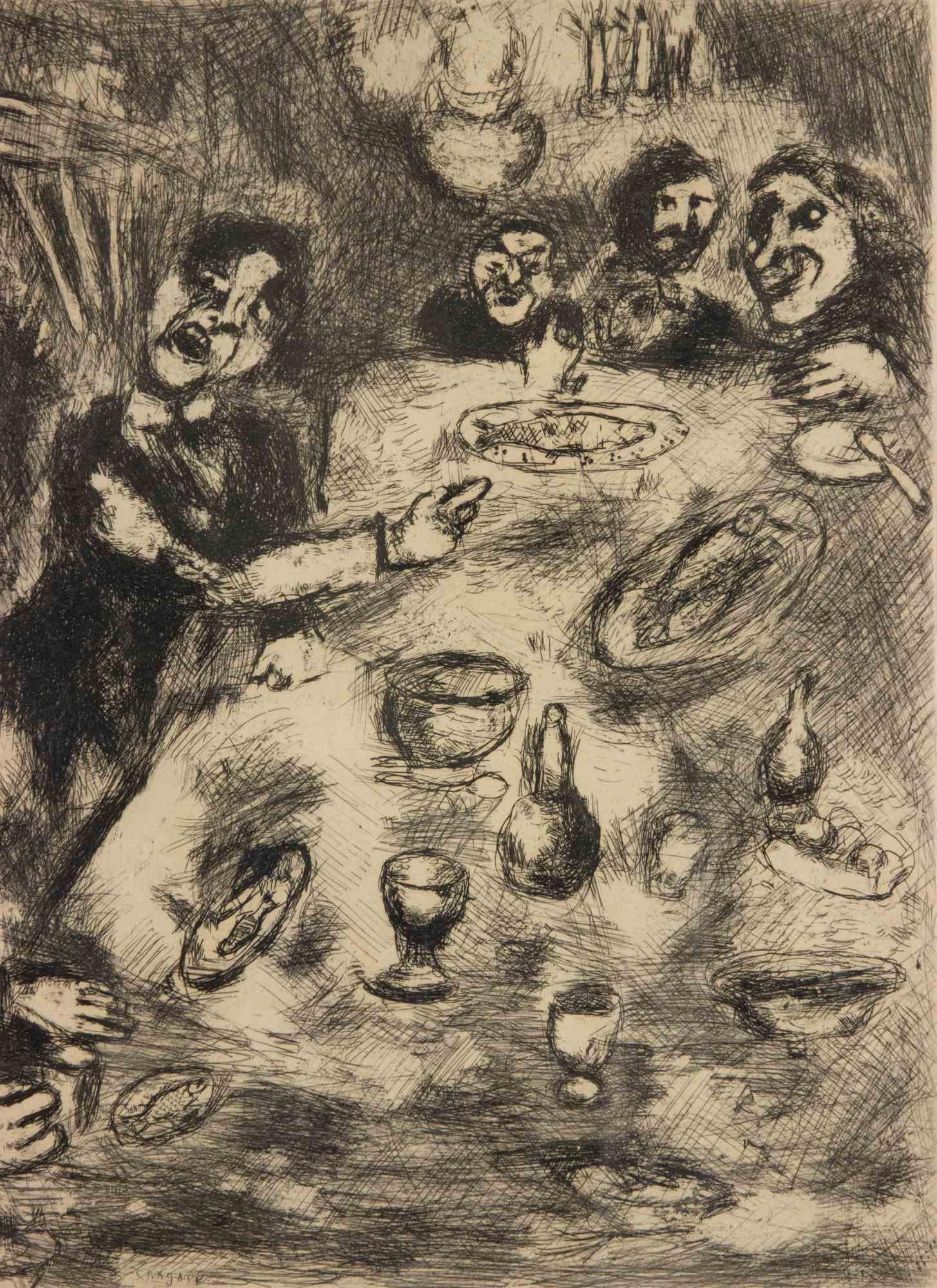 Le Rieurs et les Poissons - Etching by Marc Chagall - 1952 For Sale 1