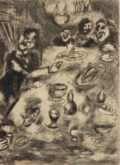 Le Rieurs et les Poissons - Gravure de Marc Chagall - 1952