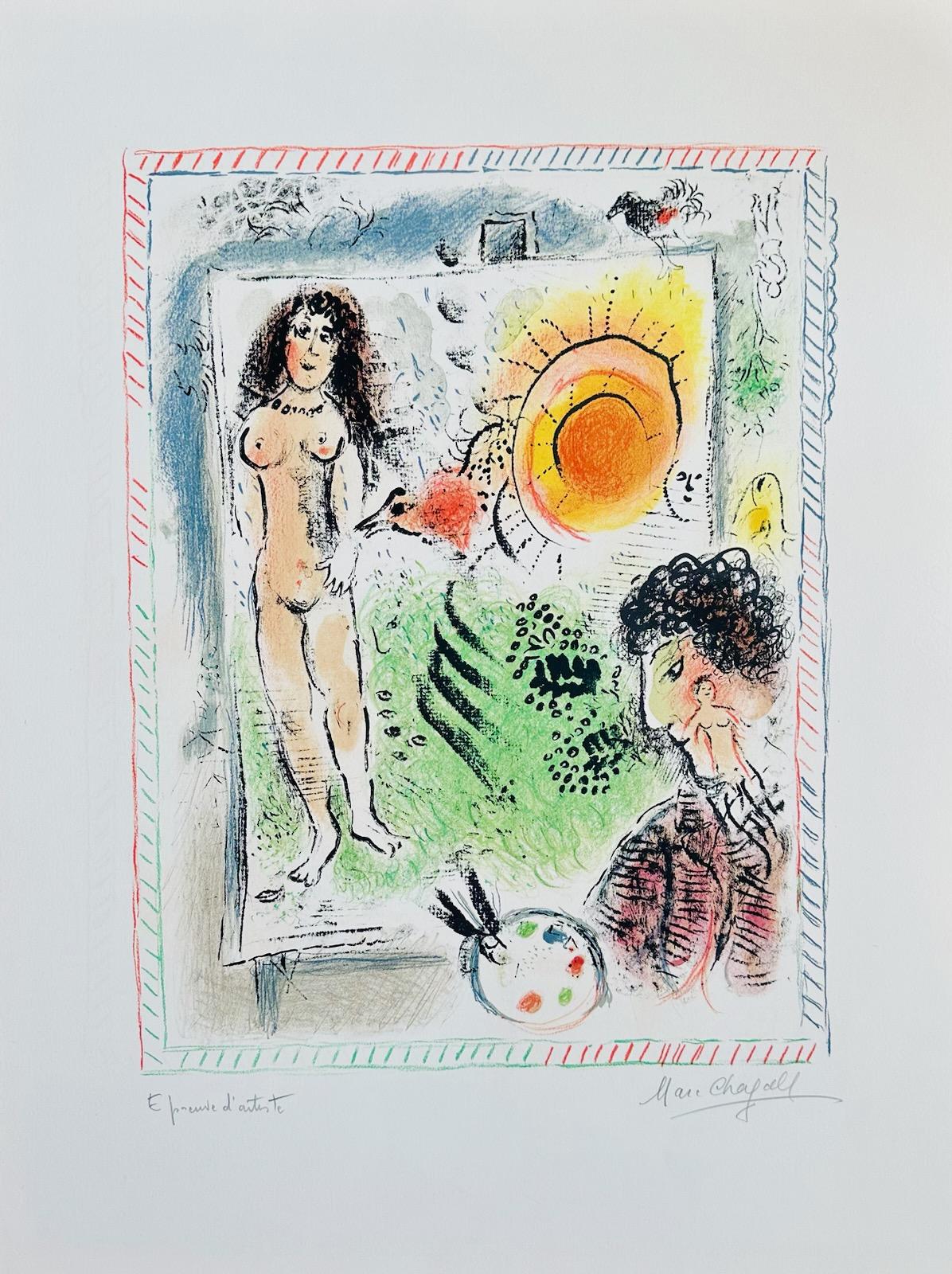 Figurative Print Marc Chagall - Le Soleil de l'Atelier