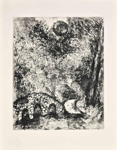 Le Soleil et les Grenouilles - Acquaforte di Marc Chagall - 1952