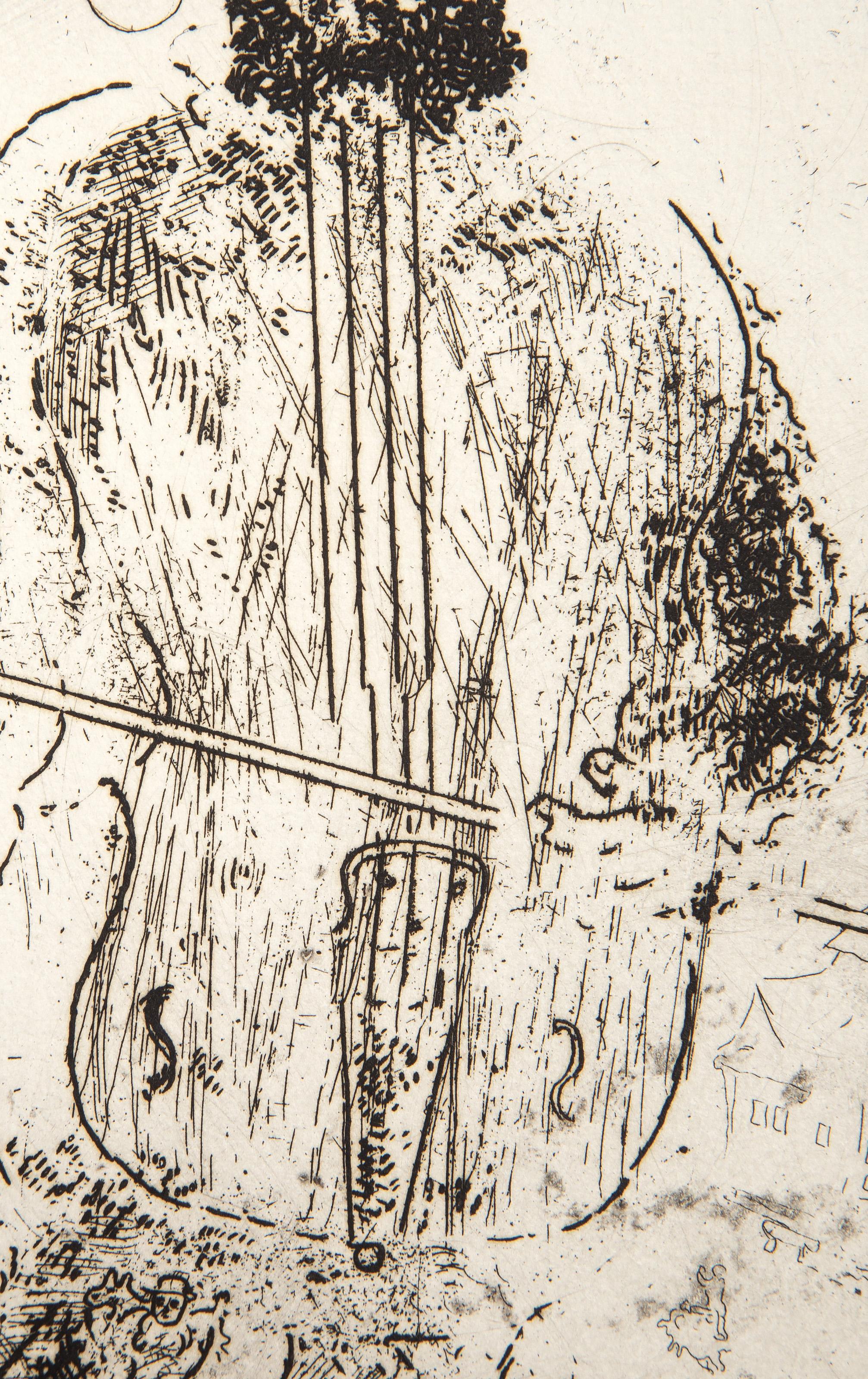 Le Violoniste, Etching by Marc Chagall For Sale 1