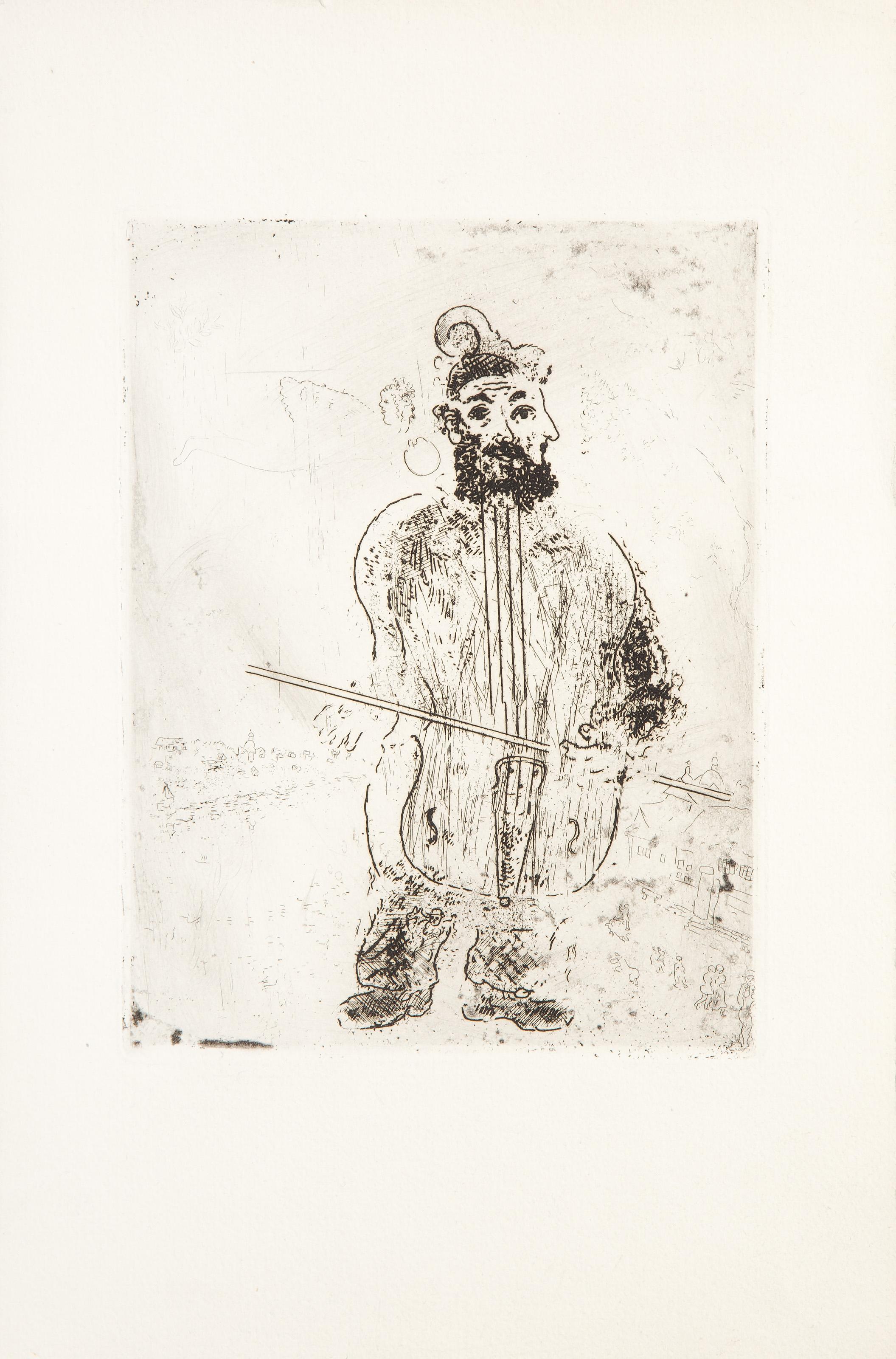 Le Violoniste, Etching by Marc Chagall For Sale 2