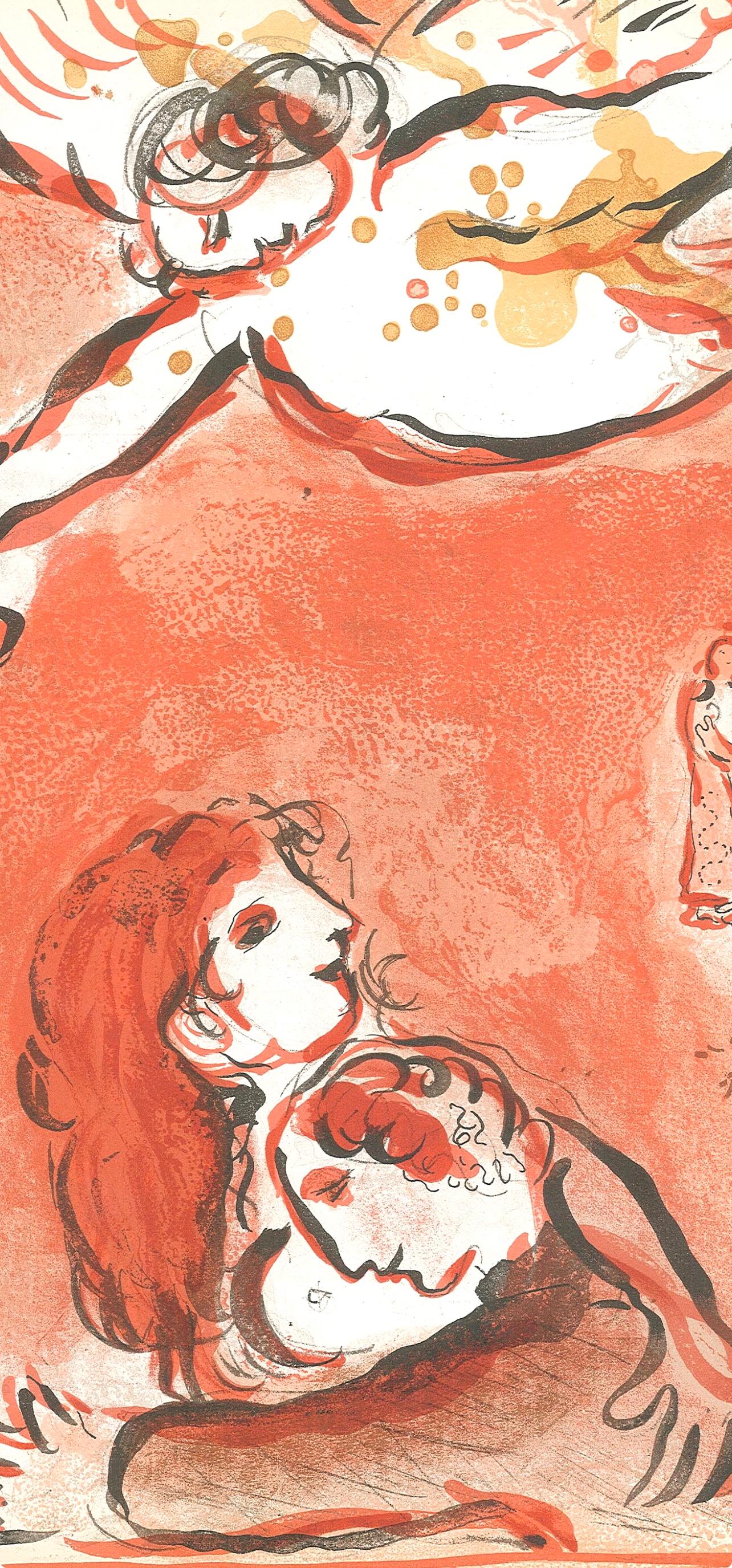 Le visage d'Israël (Mourlot 230-77; Cramer 42), Dessins Pour La Bible - Expressionist Print by Marc Chagall