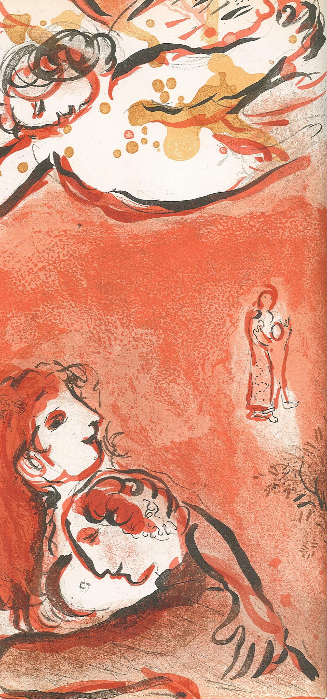 Das Antlitz Israels (Mourlot 230-77; Cramer 42) (Orange), Figurative Print, von Marc Chagall