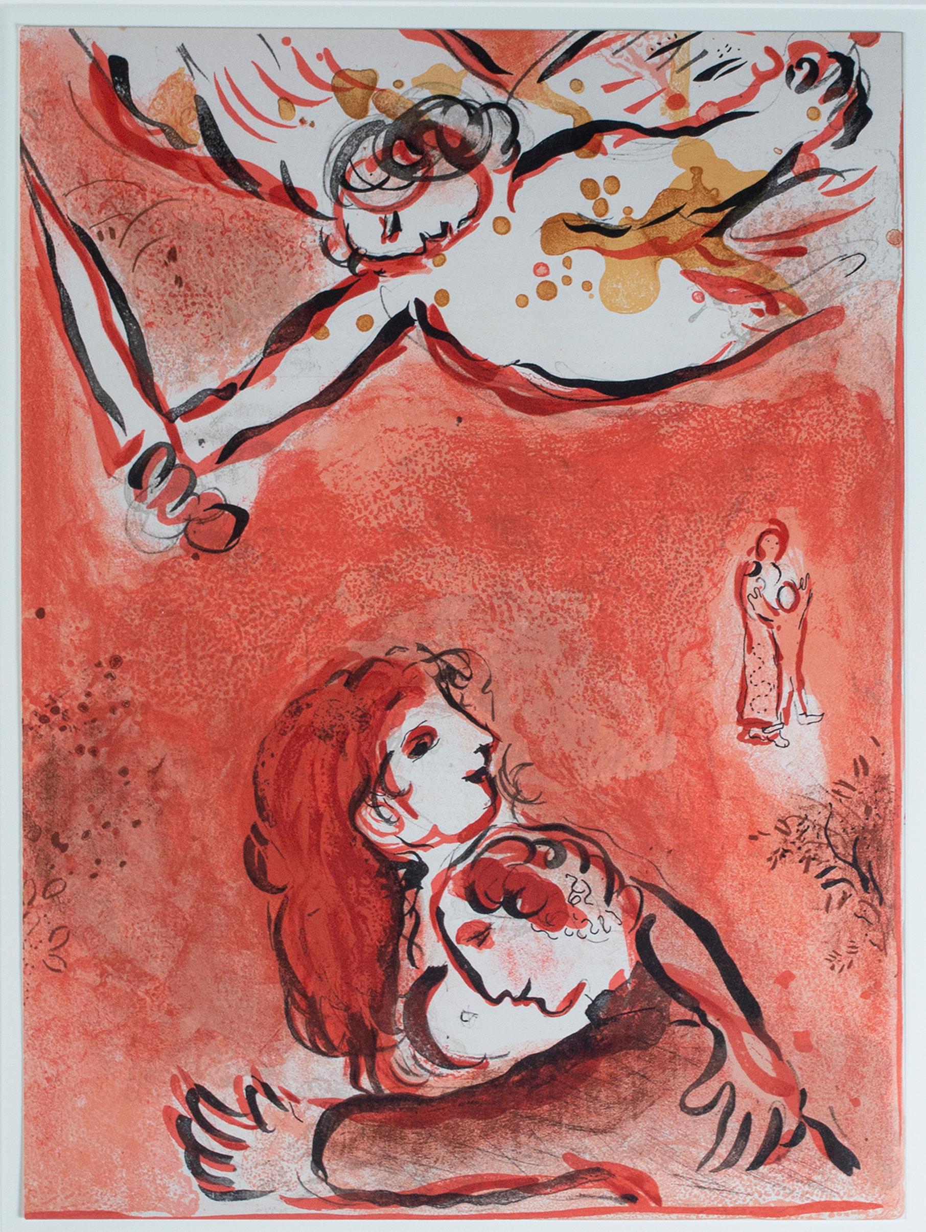 Marc Chagall Figurative Print - "Le Visage d'Israël (The Face of Israel), M 231, " an Original Color Lithograph