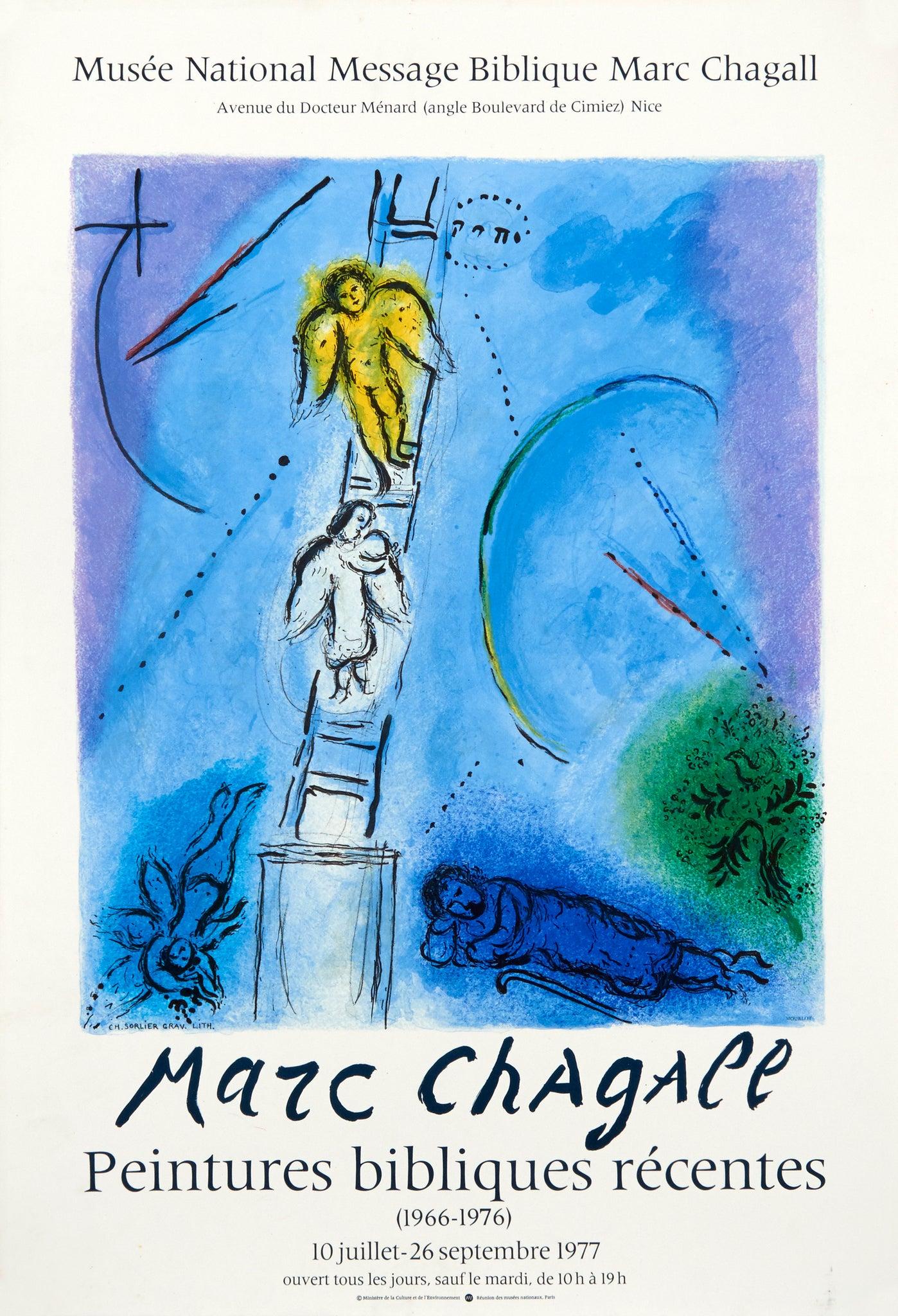 Künstler: Marc Chagall

Medium: Lithografisches Plakat, 1977

Abmessungen: 30 x 20,75 Zoll, 76,2 x 52,7 cm 
