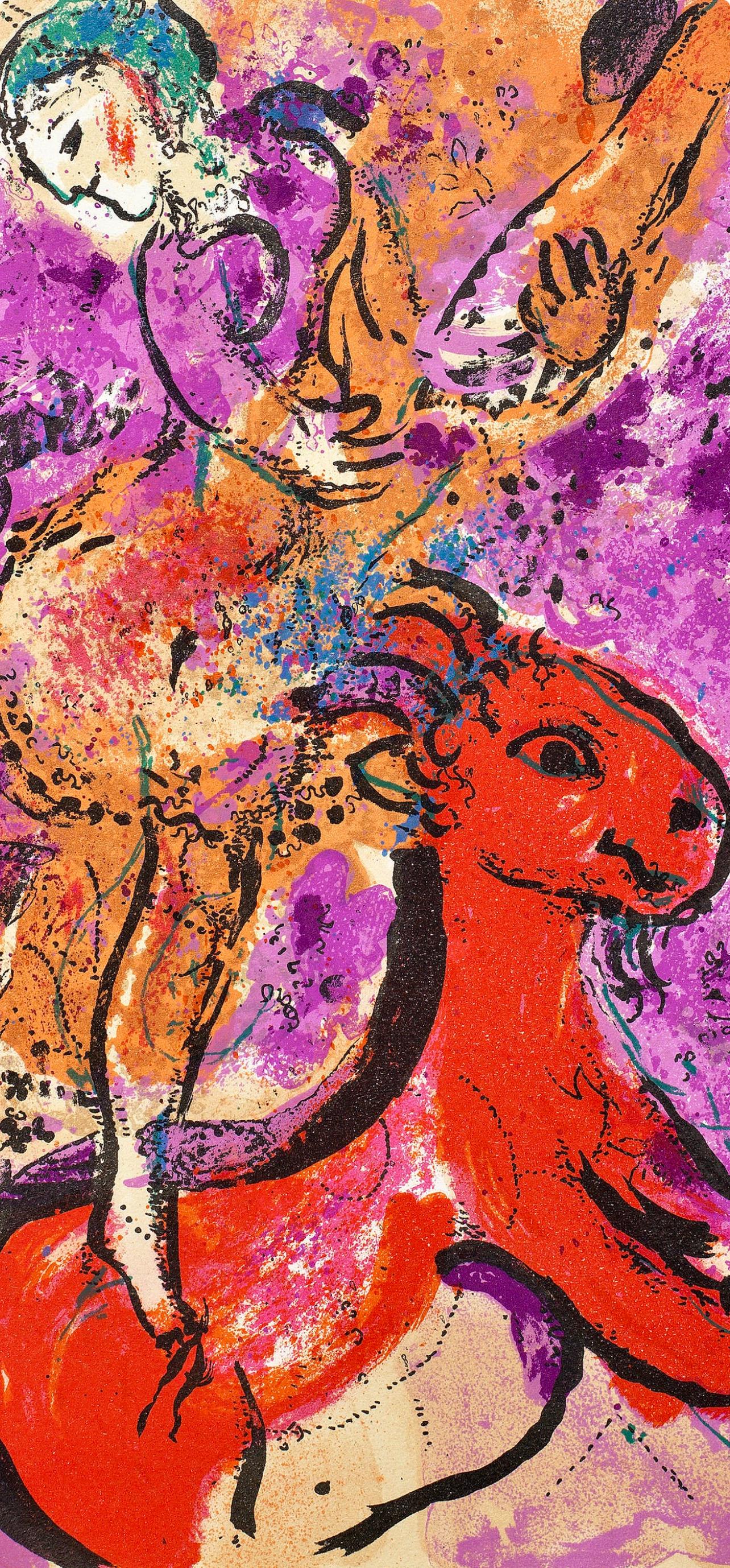 L'écuyère au cheval rouge (Mourlot 191), Société internationale d'art XXe siècle - Print di Marc Chagall