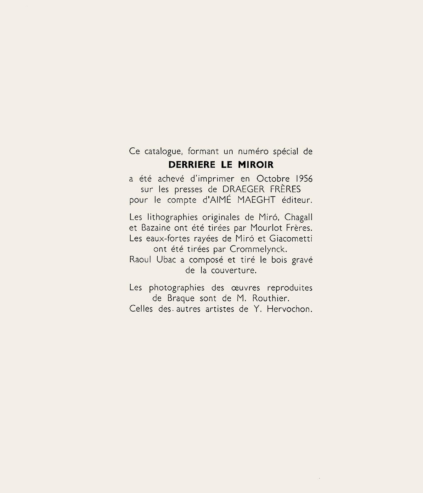L'Ecuyère (Cramer 26; Mourlot 153), Derrière le miroir im Angebot 1