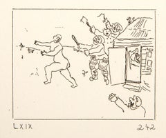 Les Ames Mortes Vignette Plate 10, Surrealist Etching by Marc Chagall