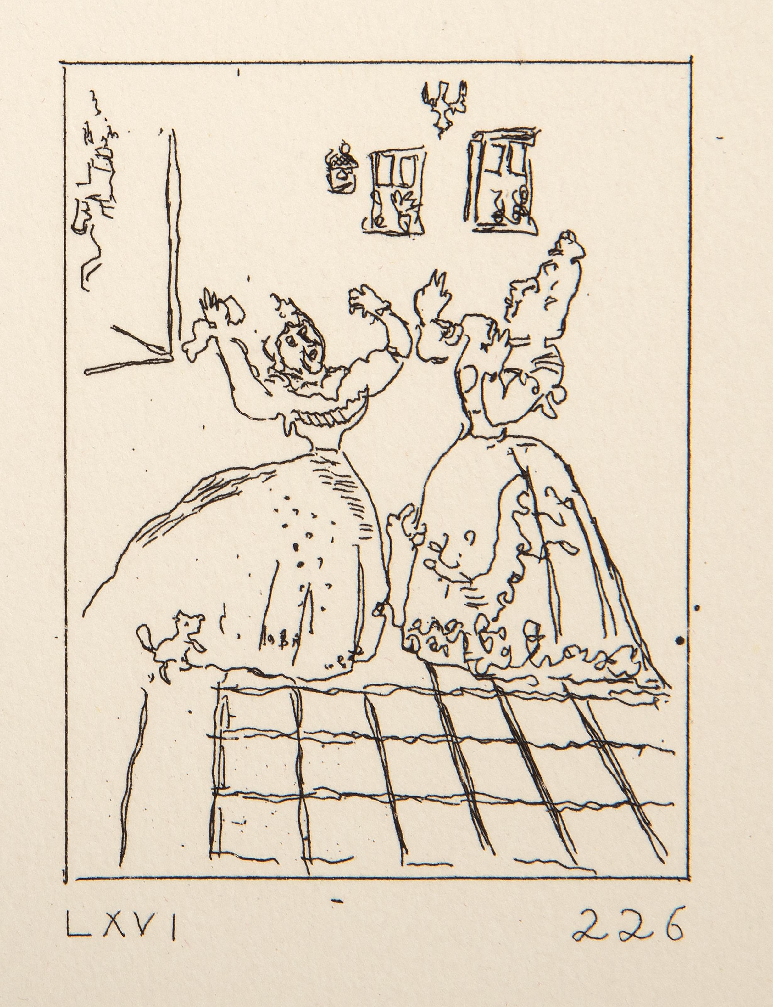 Les Ames Mortes Vignette Plate 10, Surrealist Etching by Marc Chagall For Sale 2