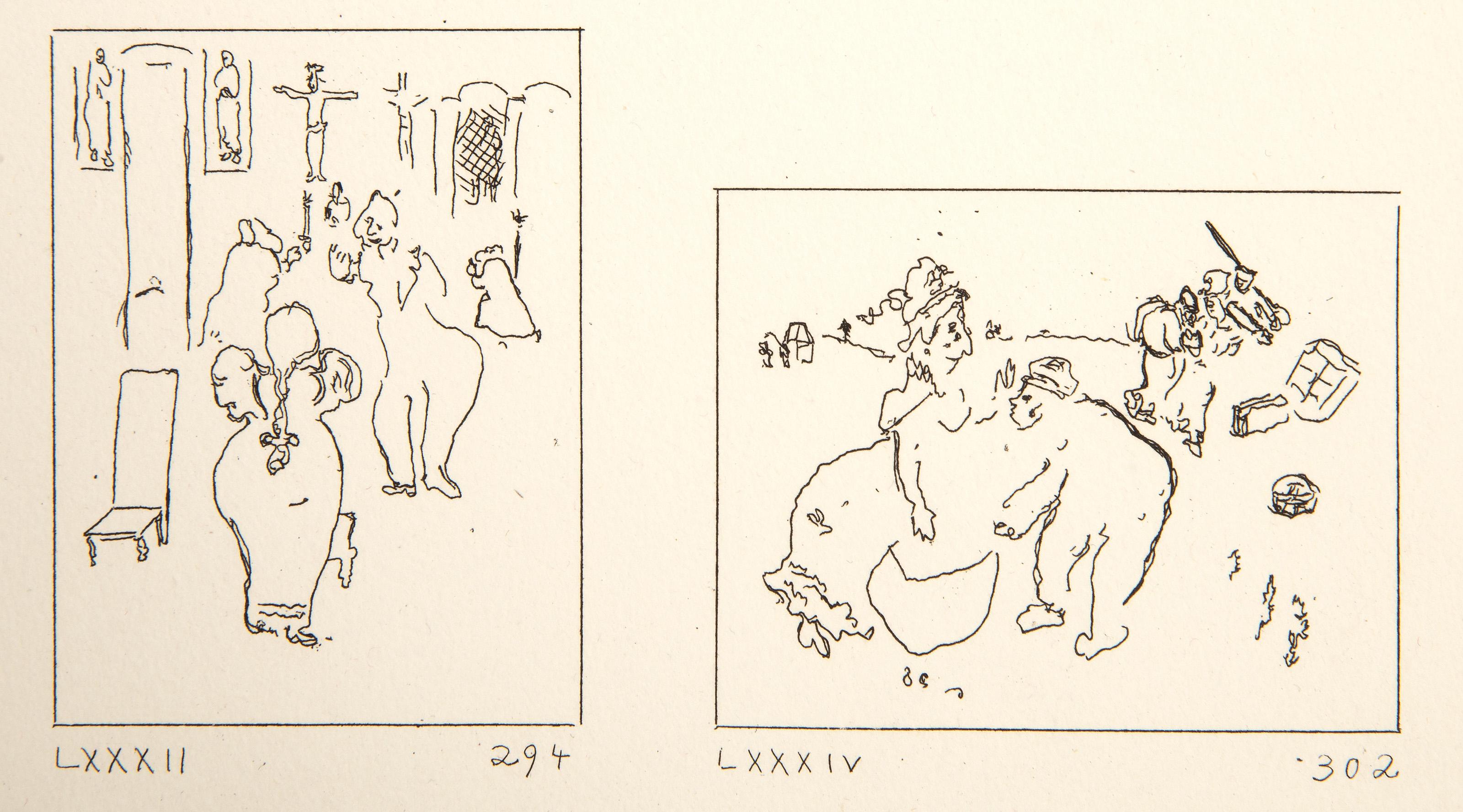 Les Ames Mortes Vignette Plate 10, Surrealist Etching by Marc Chagall For Sale 3