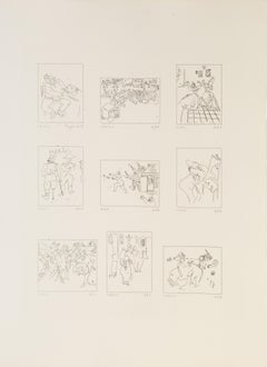 Les Ames Mortes Vignette Plate 10, Surrealist Etching by Marc Chagall