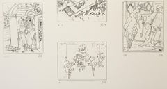 Les Ames Mortes Vignette Plate 2, Modern Etching by Marc Chagall