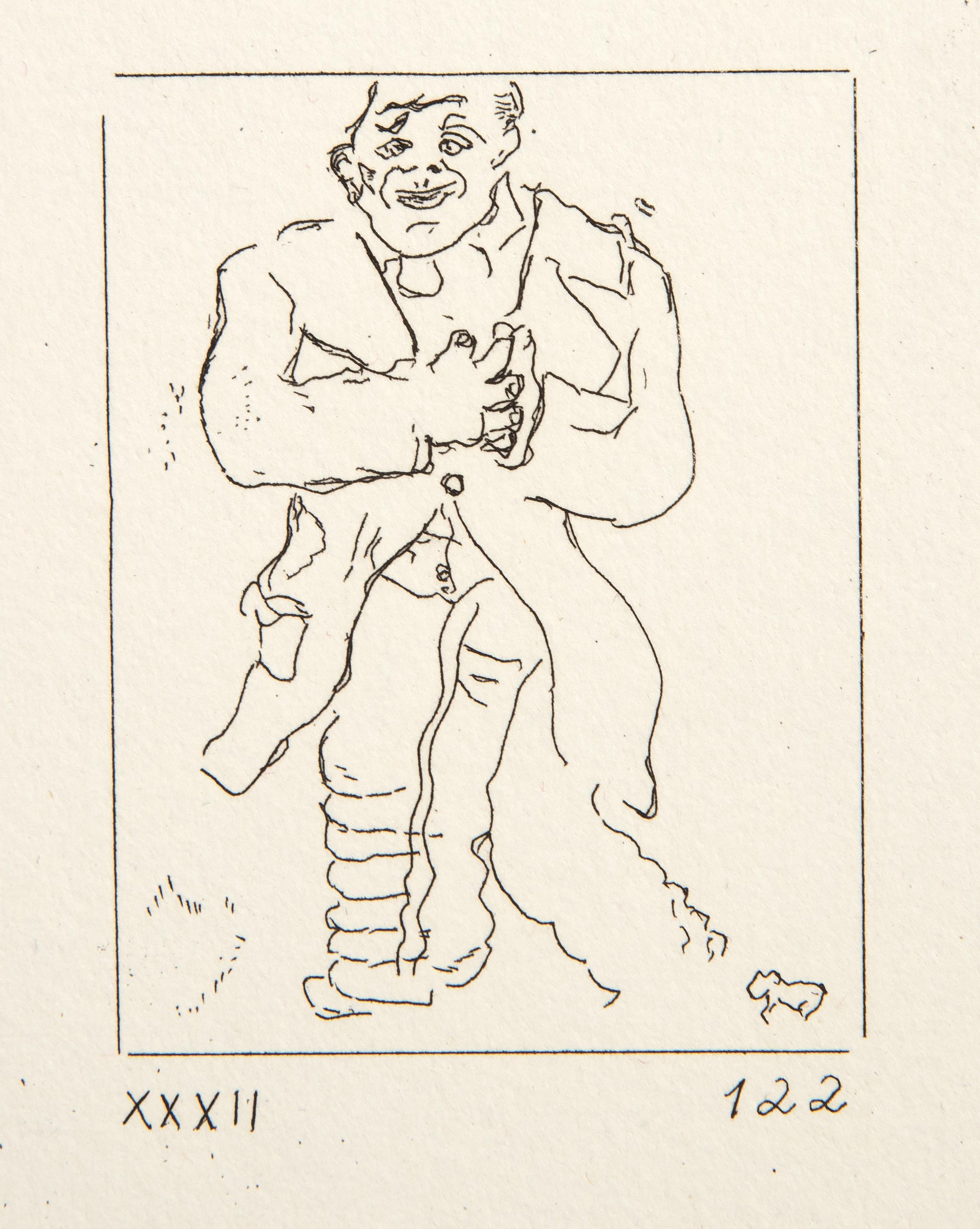Les Ames Mortes Vignette Plate 4, Etching by Marc Chagall For Sale 1