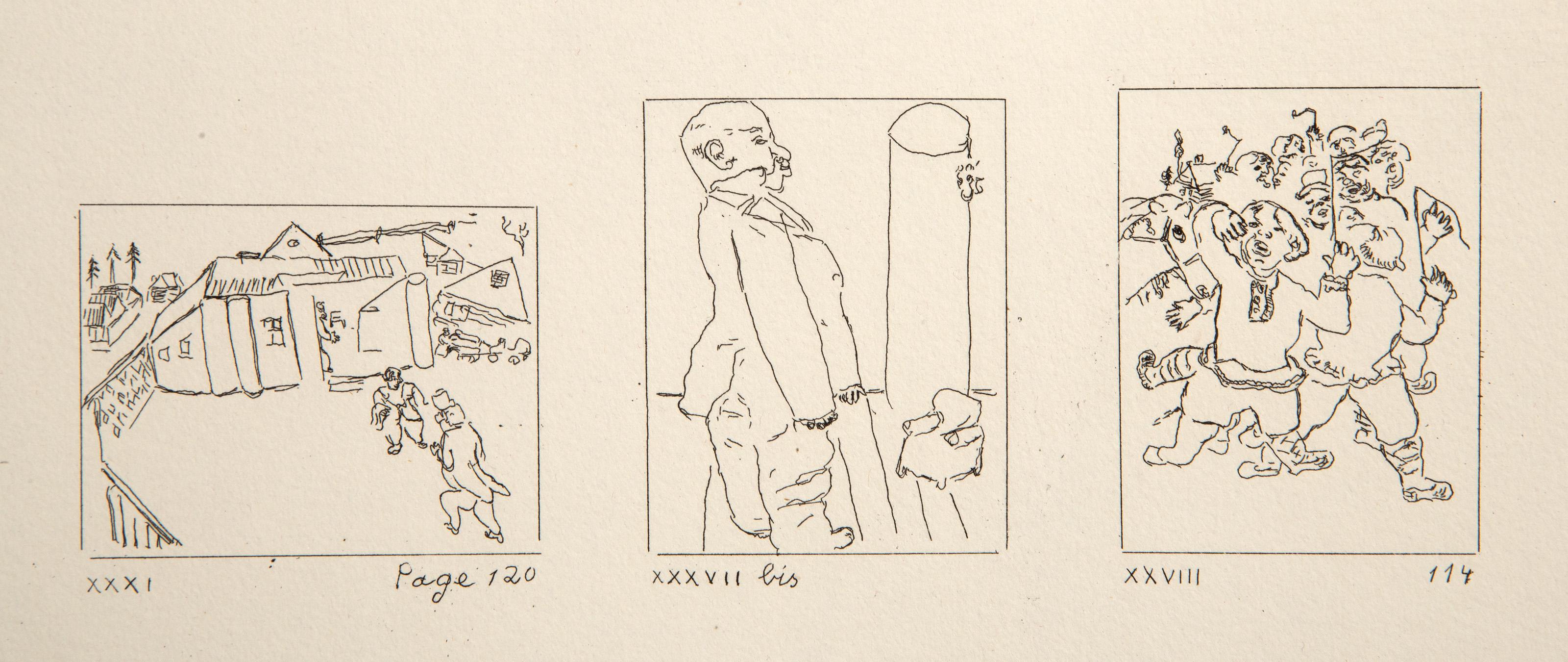 Les Ames Mortes Vignette Plate 4, Etching by Marc Chagall For Sale 2
