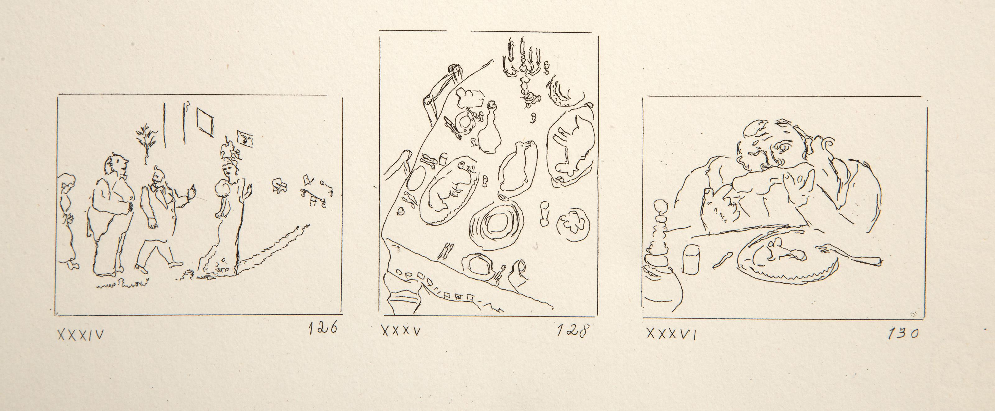 Les Ames Mortes Vignette Plate 4, Etching by Marc Chagall For Sale 3