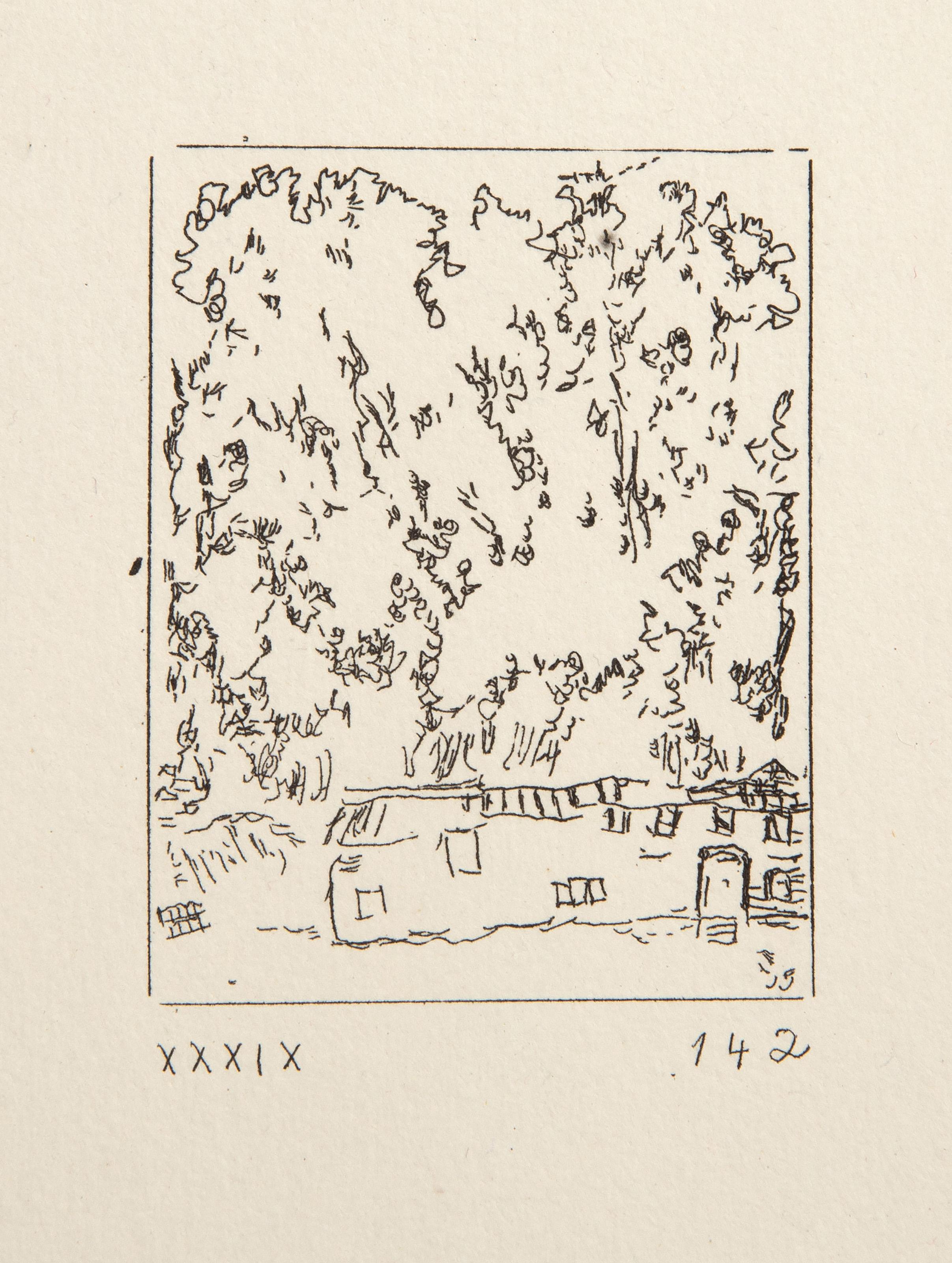 Les Ames Mortes Vignette Plate 5, Etching by Marc Chagall For Sale 1