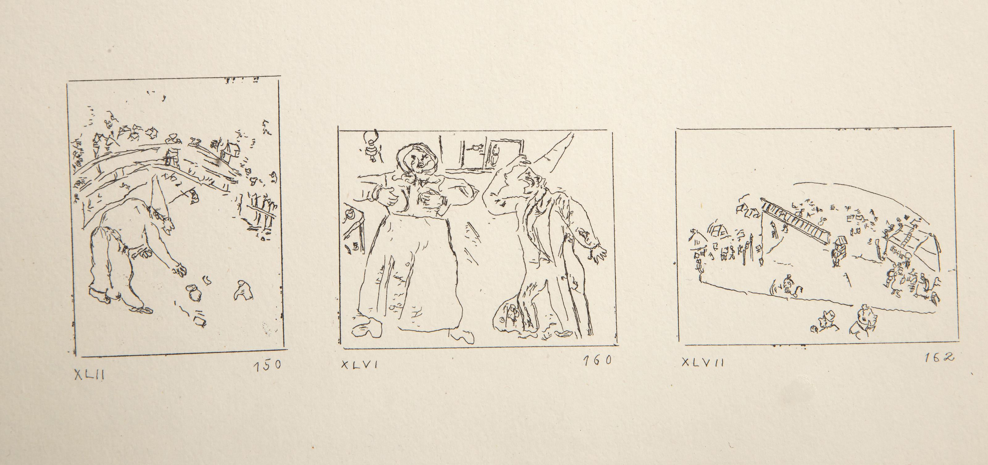 Les Ames Mortes Vignette Plate 5, Etching by Marc Chagall For Sale 2