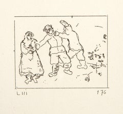 Les Ames Mortes Vignette Plate 6, Etching by Marc Chagall