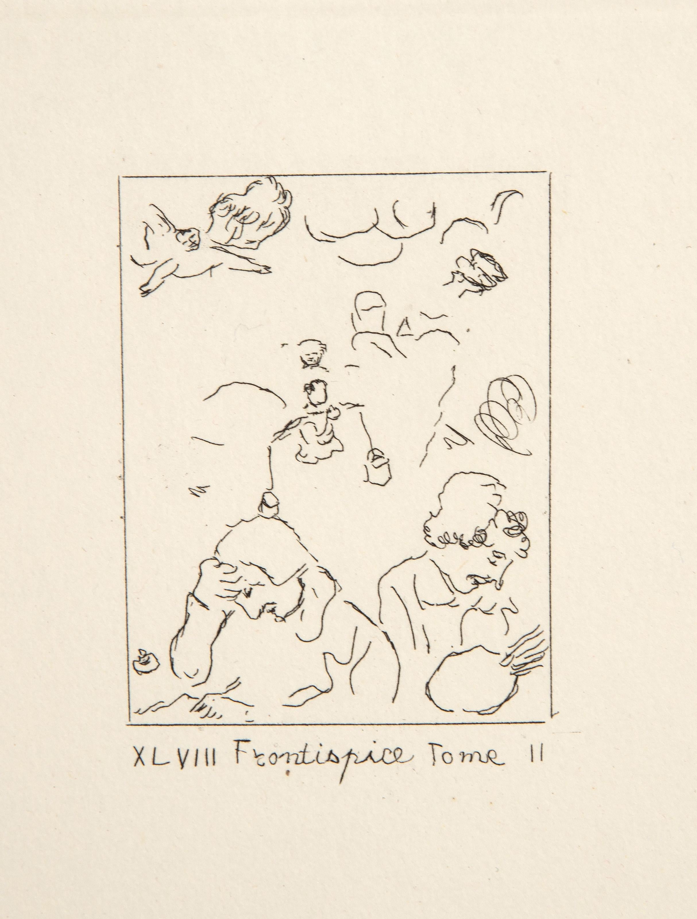 Les Ames Mortes Vignette Plate 7, Etching by Marc Chagall For Sale 2
