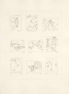 Vintage Les Ames Mortes Vignette Plate 7, Etching by Marc Chagall