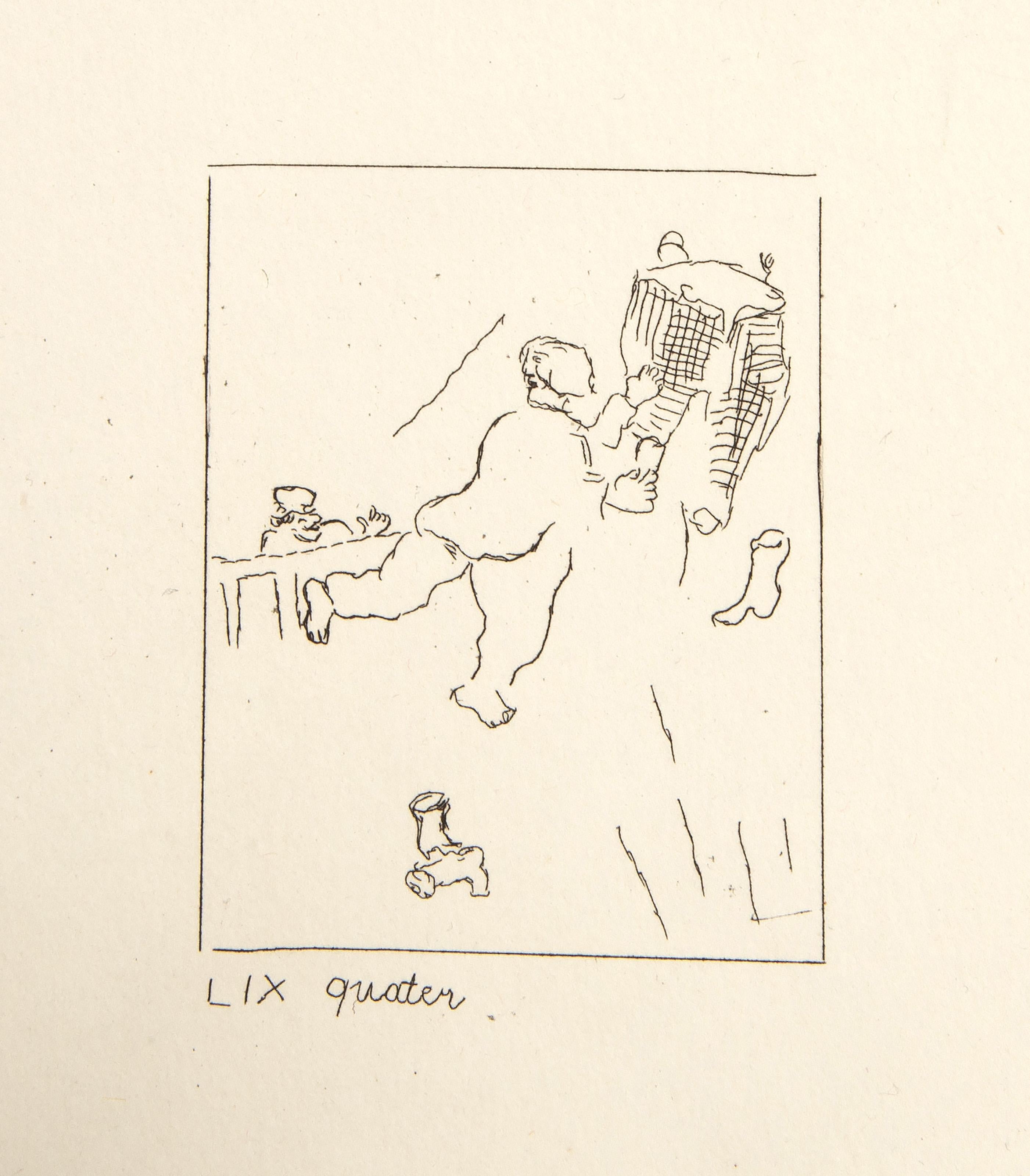 Les Ames Mortes Vignette Plate 8, Etching by Marc Chagall For Sale 2