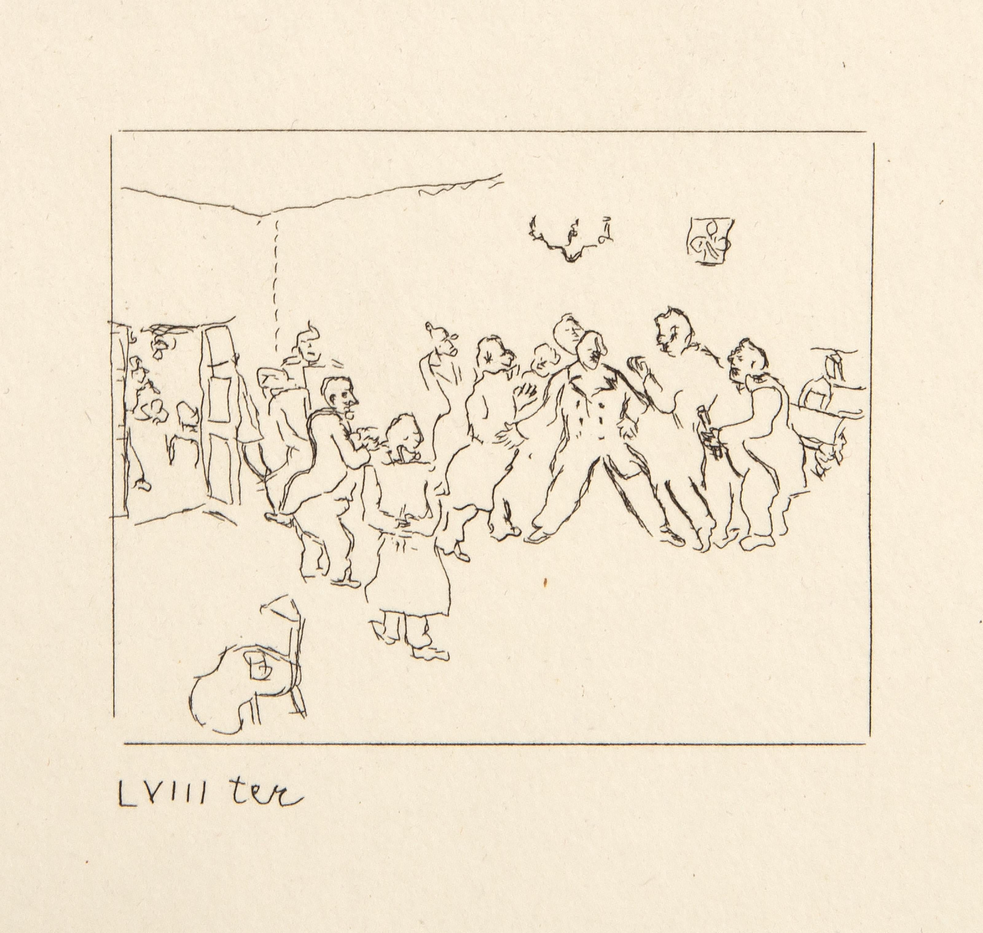 Les Ames Mortes Vignette Plate 8, Etching by Marc Chagall For Sale 3