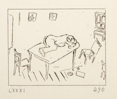 Les Ames Mortes Vignette Plate 9, Surrealist Etching by Marc Chagall