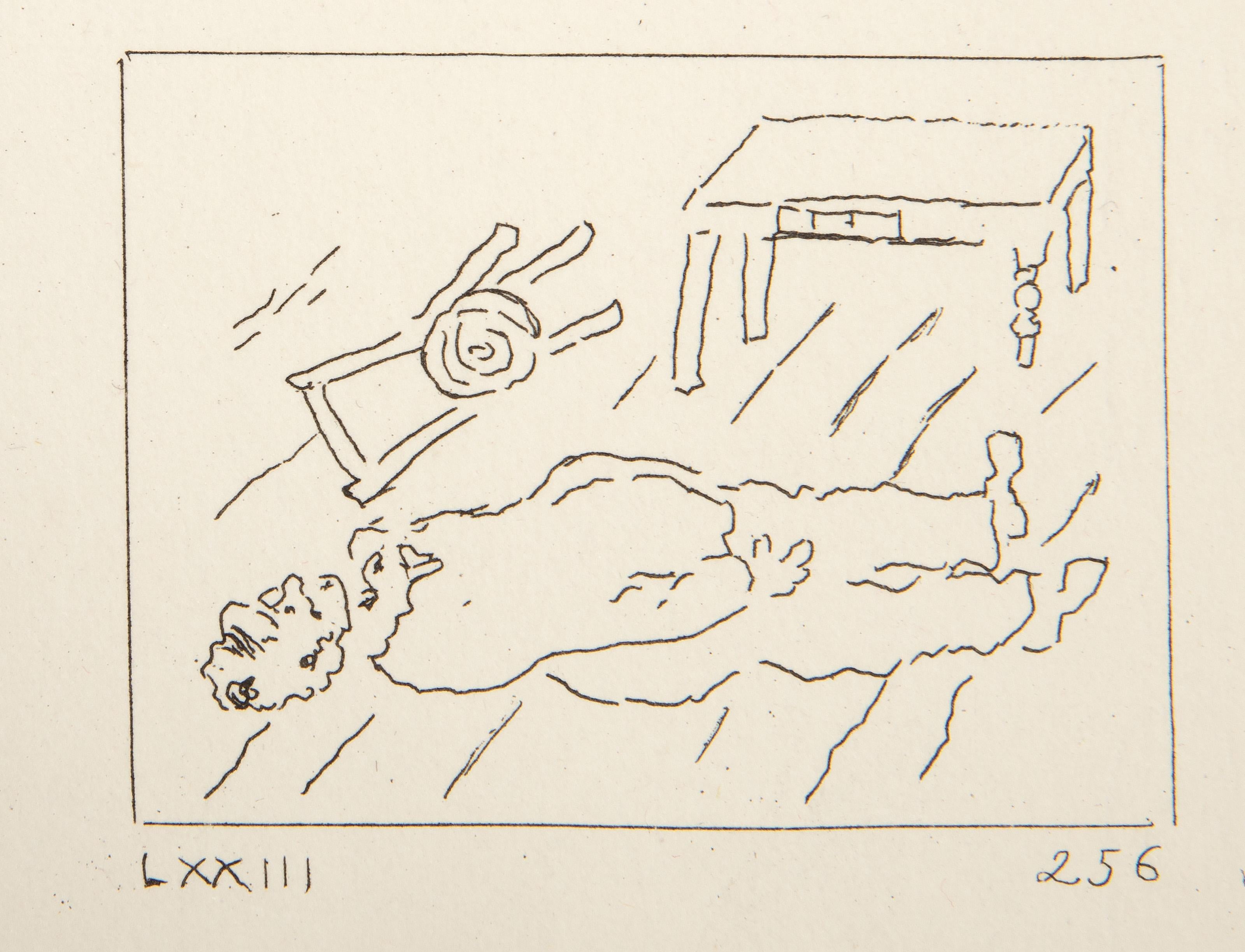 Vignetta Les Ames Mortes Piastra 9, acquaforte surrealista di Marc Chagall in vendita 2