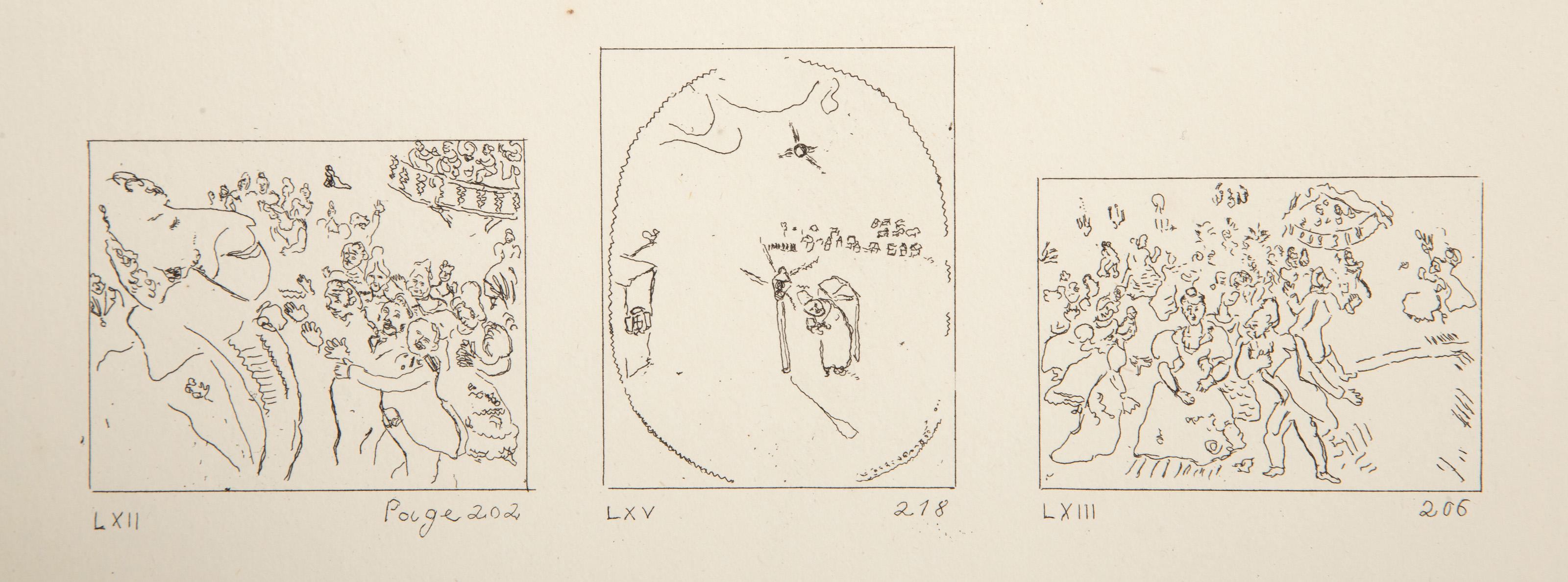 Vignetta Les Ames Mortes Piastra 9, acquaforte surrealista di Marc Chagall in vendita 3