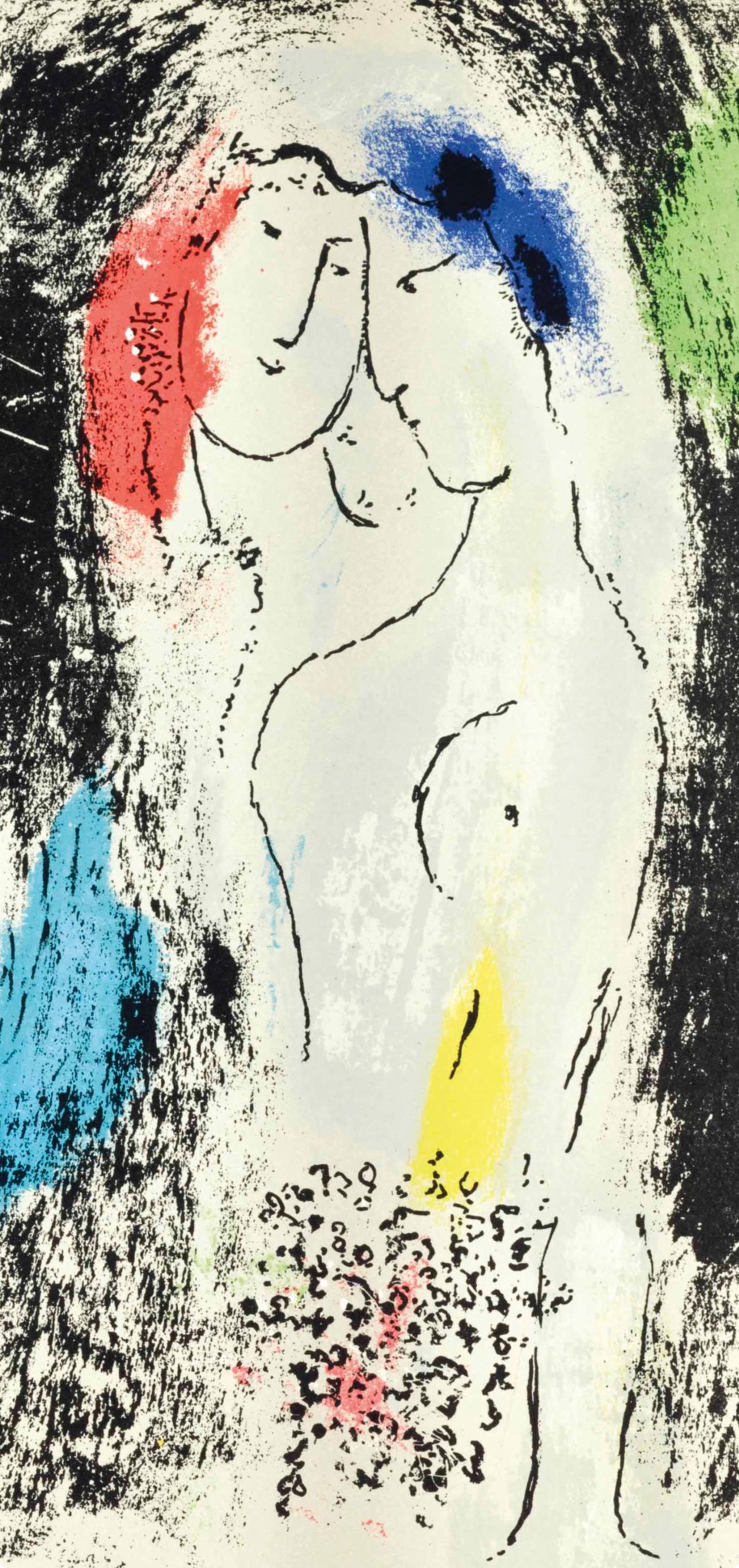 Les Amoureux au gris (Cramer 34; Mourlot 194), Chagall - Print di Marc Chagall