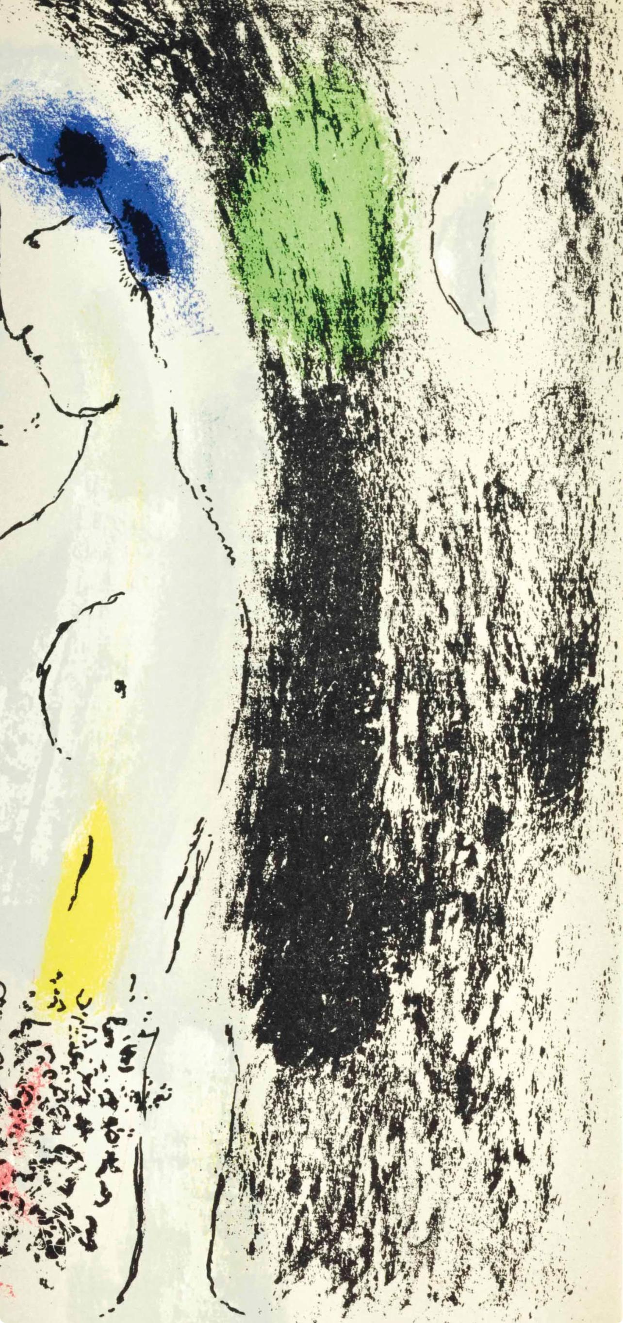 Les Amoureux au gris (Cramer 34; Mourlot 194), Chagall - Figurative Print Beige di Marc Chagall