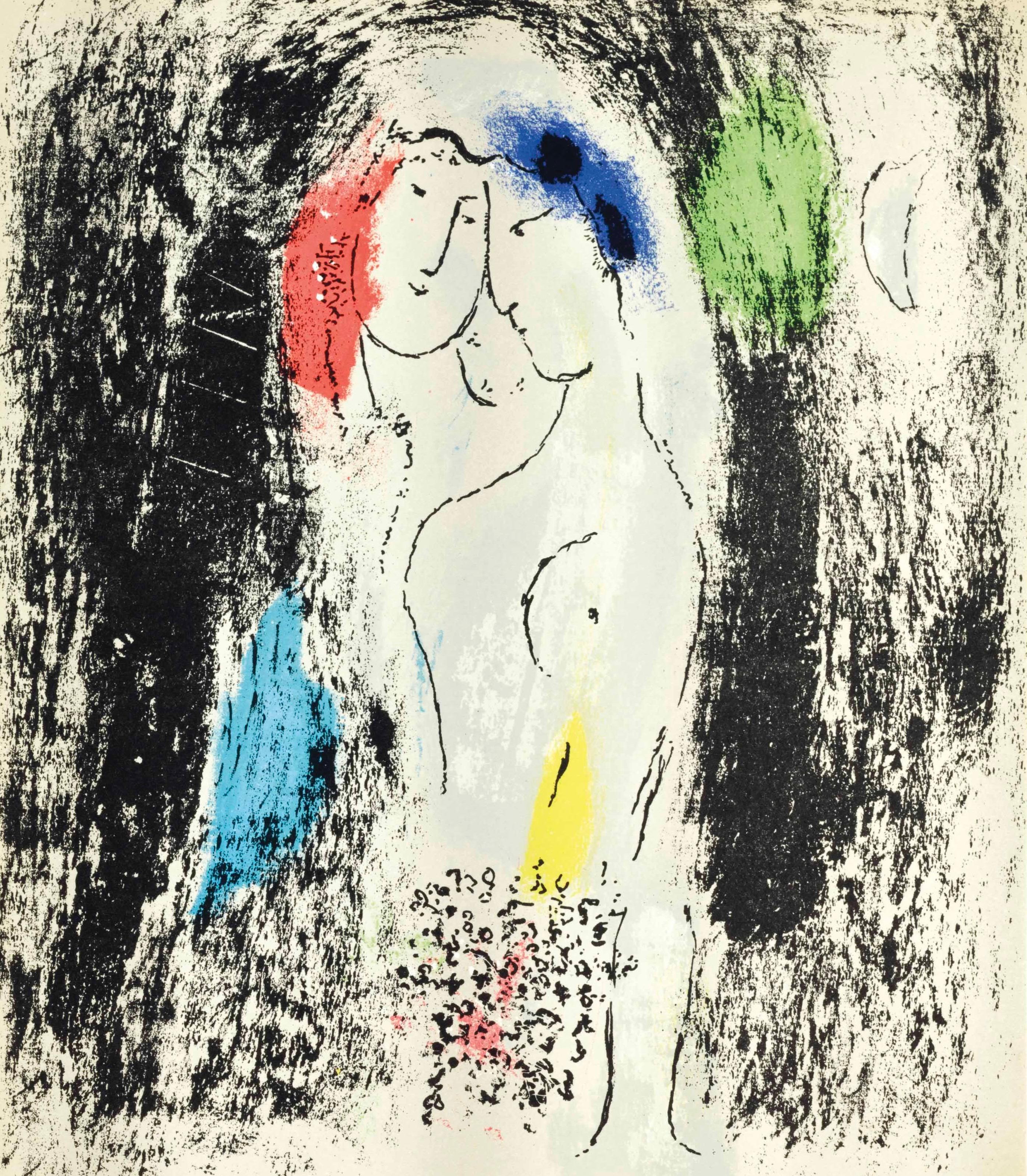 Figurative Print di Marc Chagall - Les Amoureux au gris (Cramer 34; Mourlot 194), Chagall