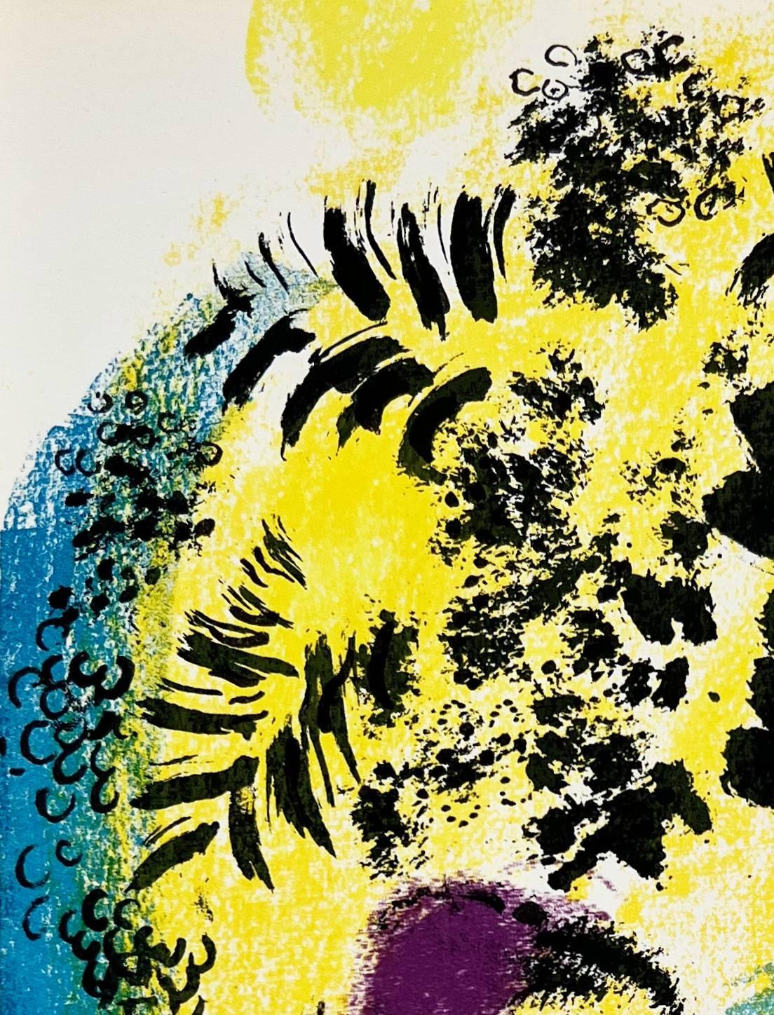 Les Amoureux au soleil rouge – Print von Marc Chagall